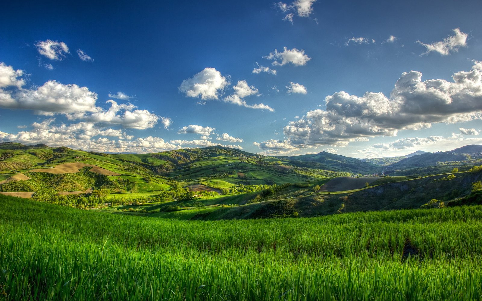 Sunny Green Hills sunny hills nature landscape 2k