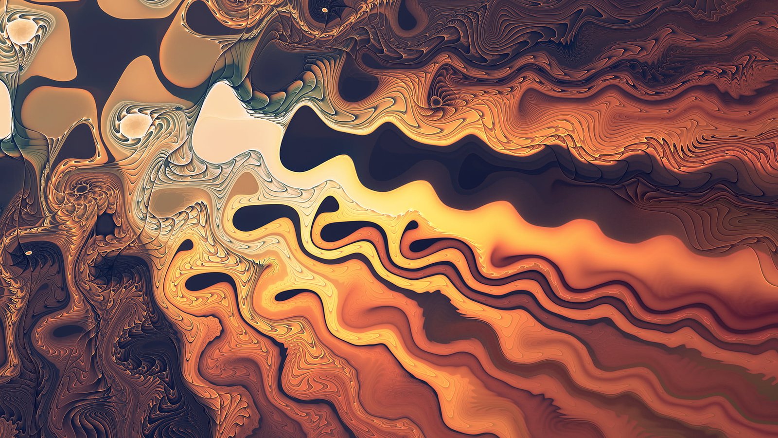 multicolored abstract digital wallpaper fractal waves artwork 2k