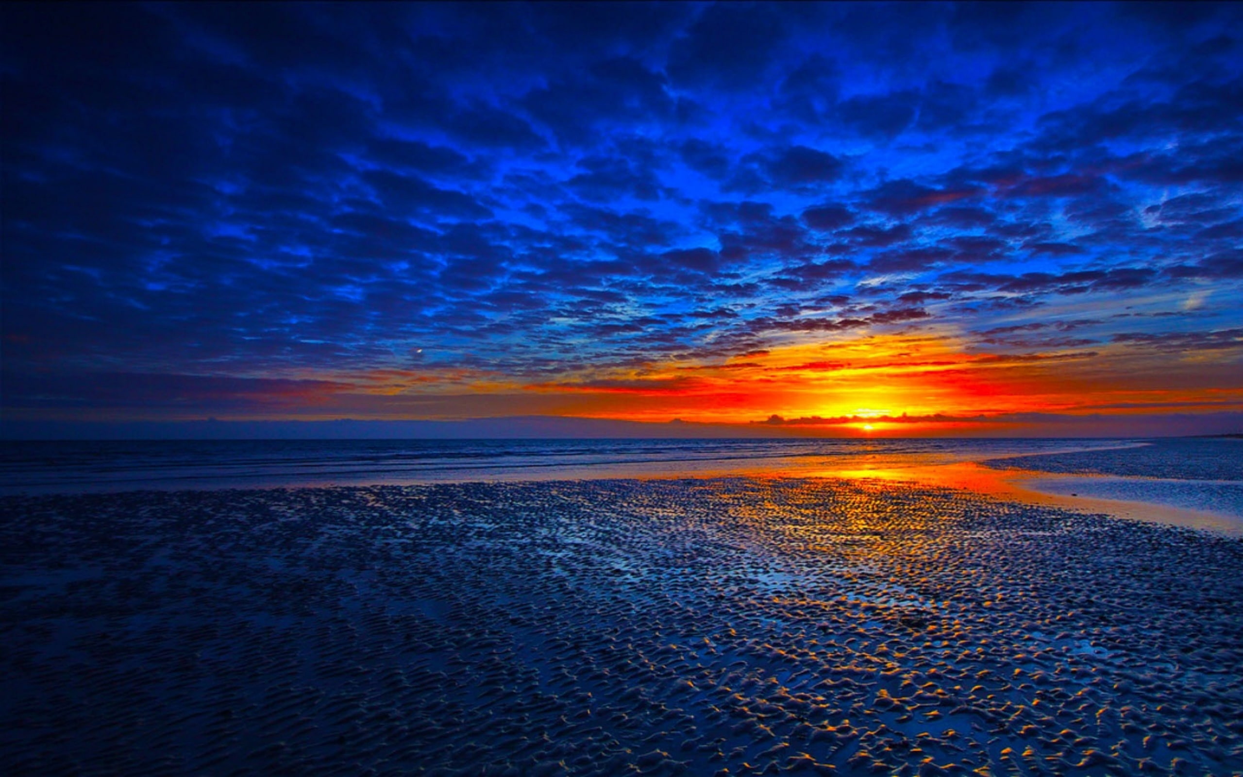 Sun Sea Sand Beach Preview Time Red Sky With Dark Clouds Desktop Wallpaper Hd Free Download 2k