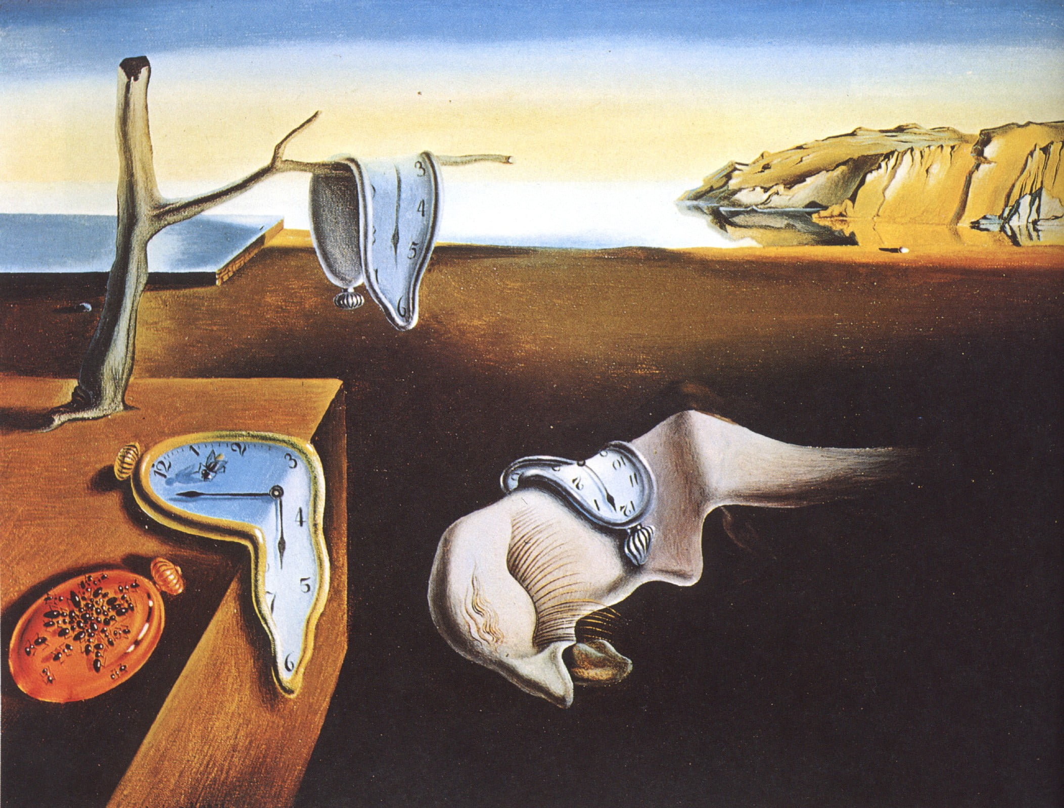 The Persistence of Memory by Salvador Dali artwork painting 2k