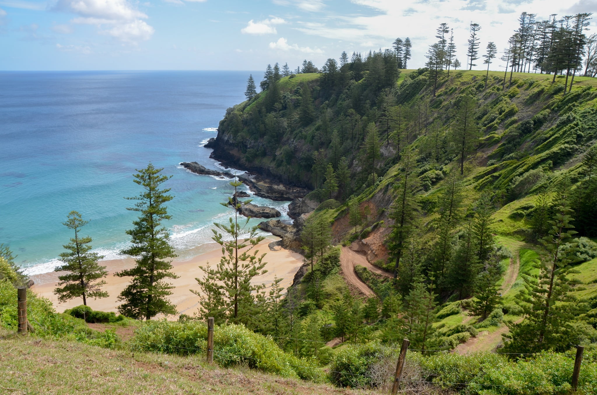 view scenery coast landscape scenic ocean norfolk island 2k