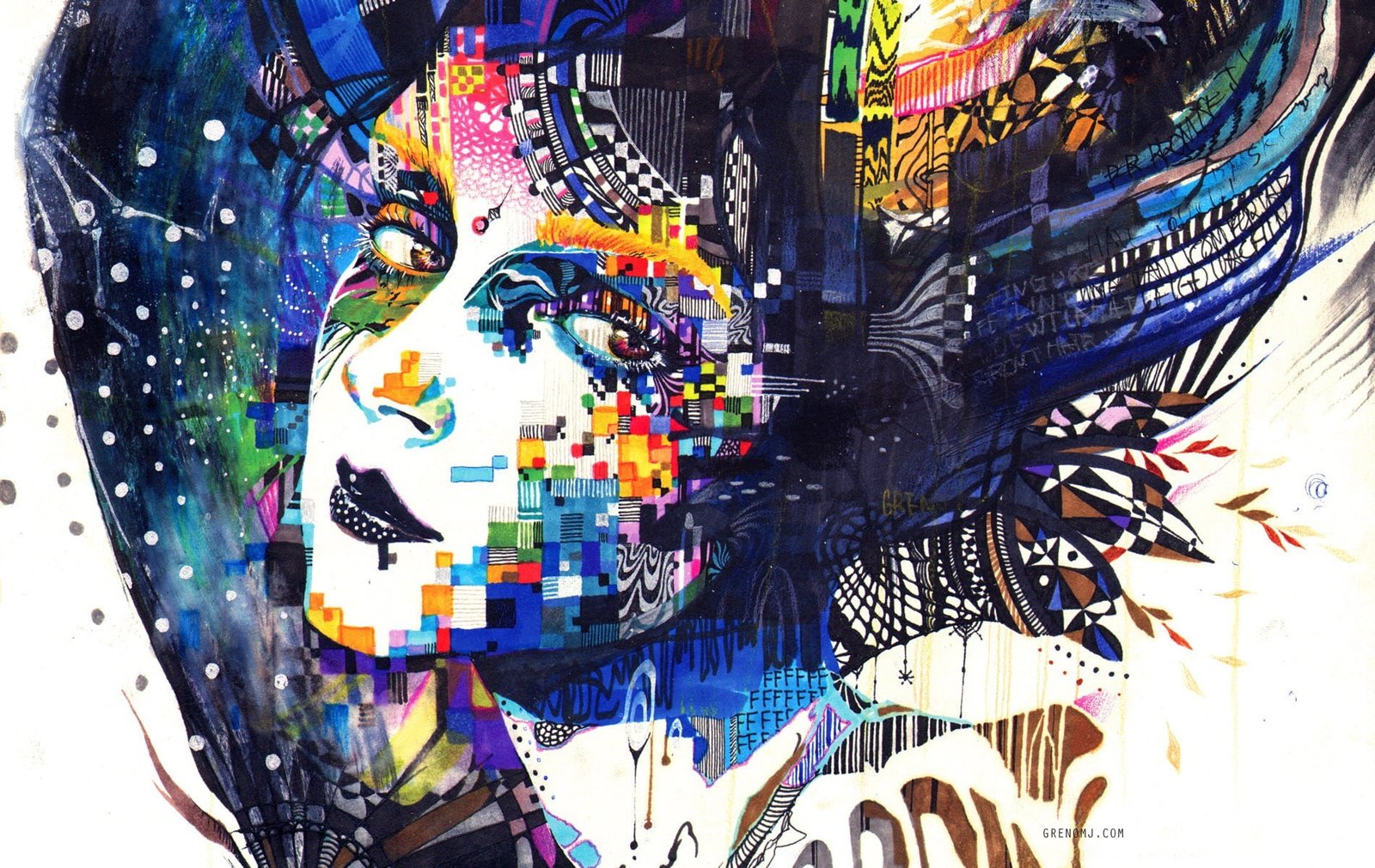 woman pop art illustration colorful women Minjae Lee face 2k