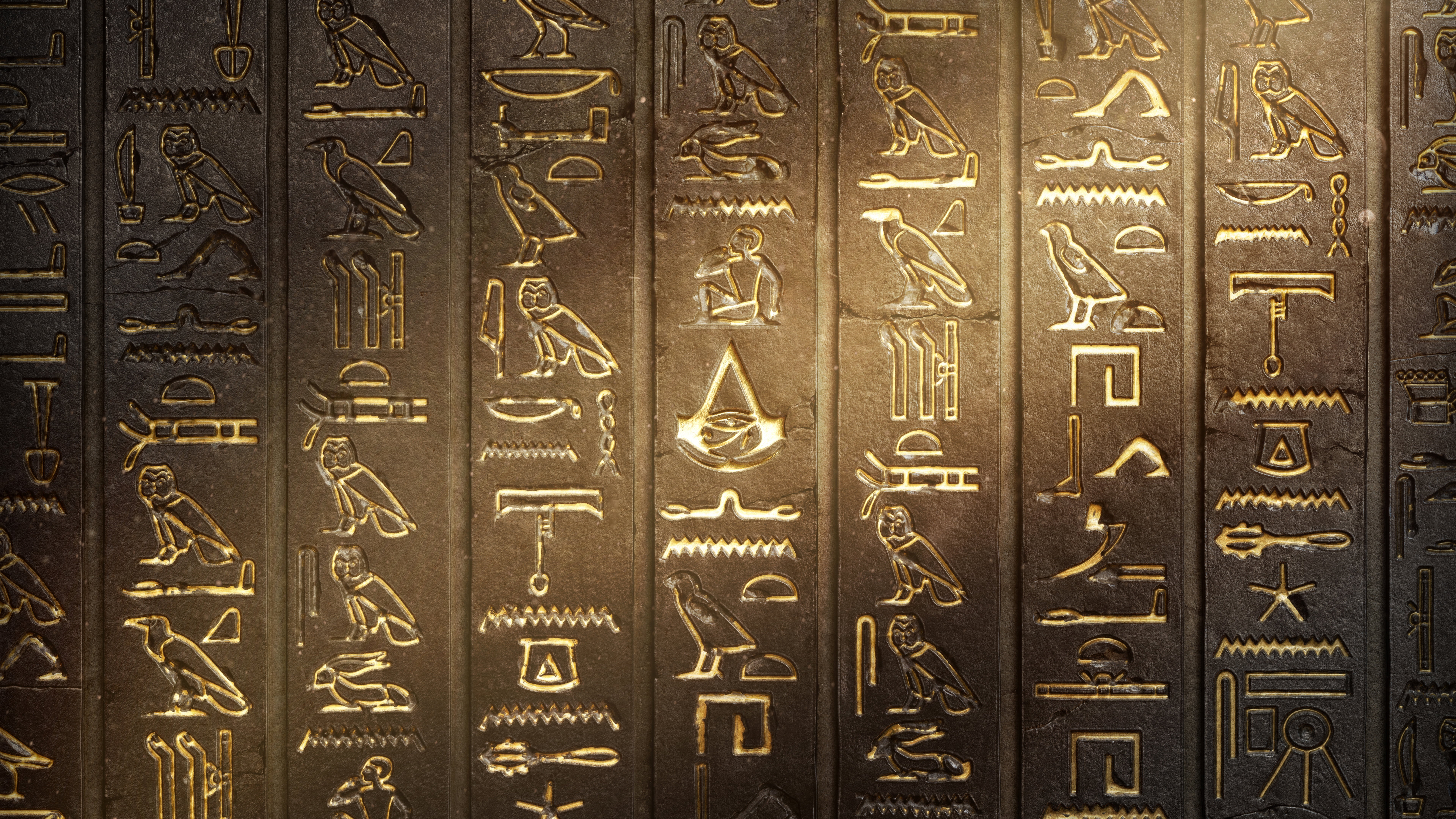 Egyptian engraved art video games Assassin s Creed wall hieroglyphs 27 2k 4k 5k 8k