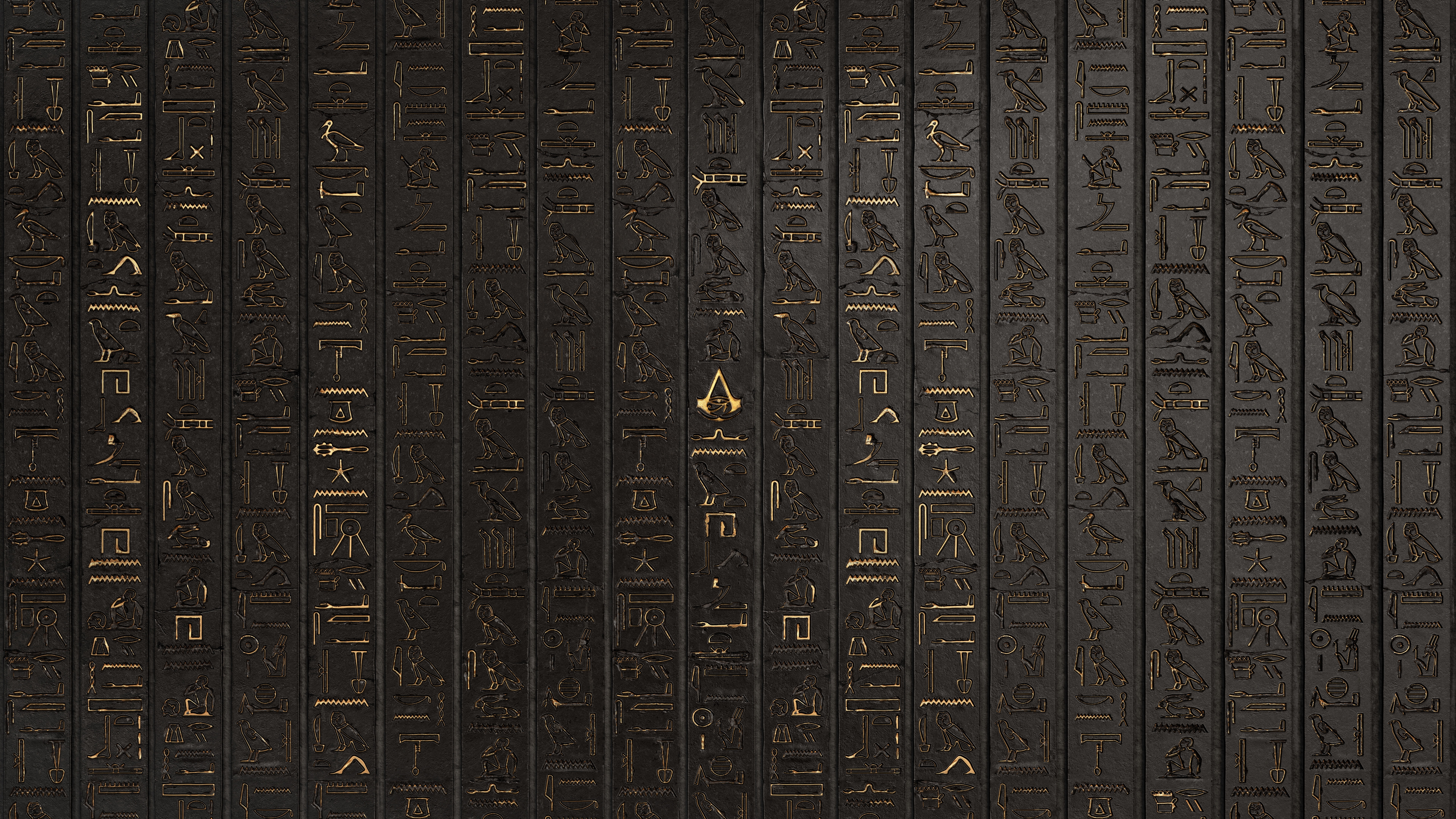 wall symbols Assassins Creed Origins digital art engraving artwork hieroglyphs video games 62 2k 4k 5k 8k