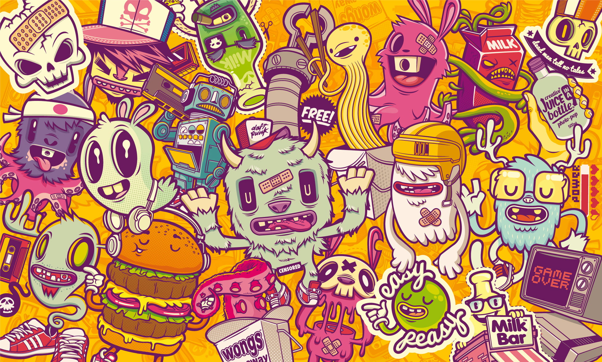 multicolored cartoon character illustration fantasy art sketches 75 2k