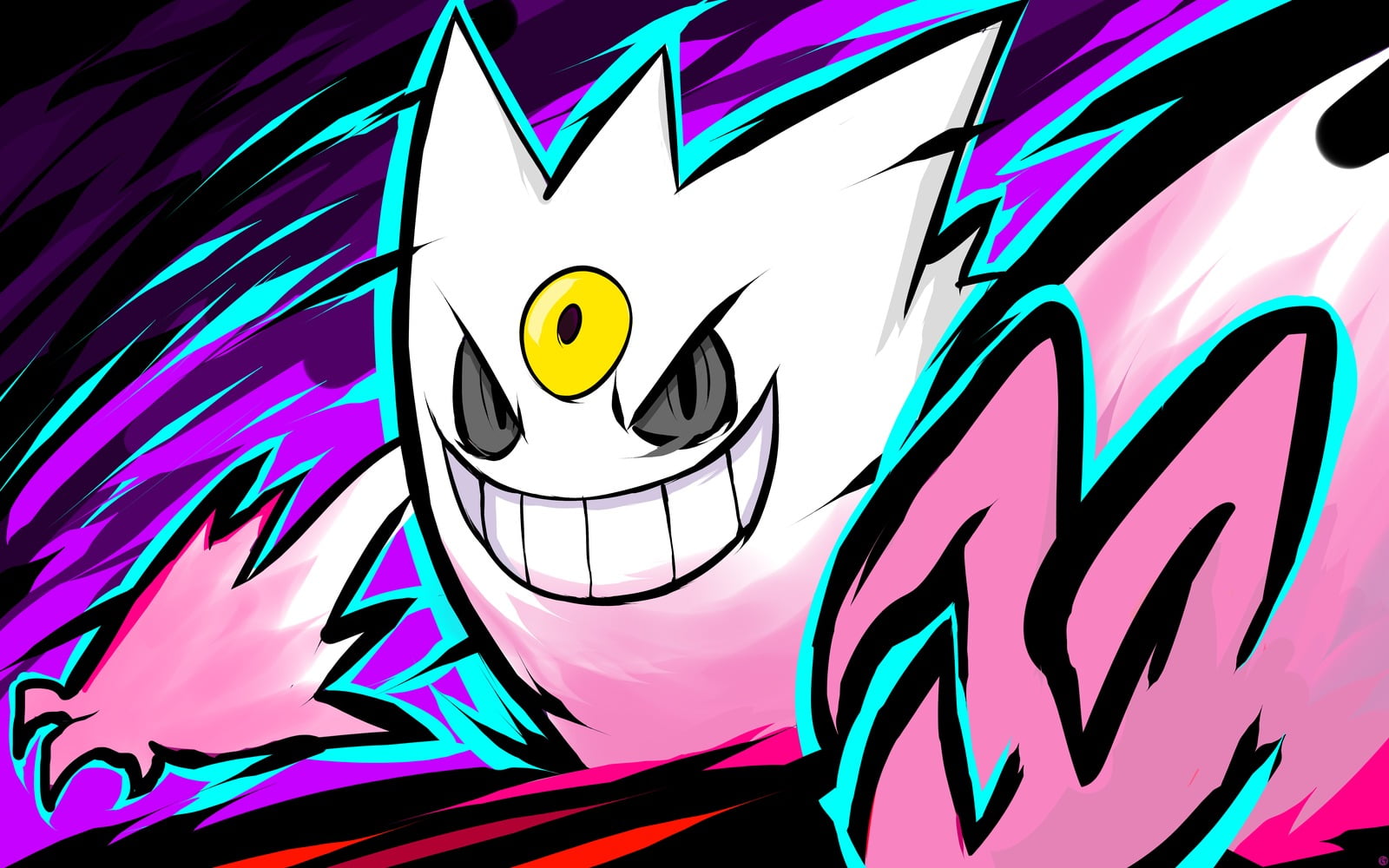 Pokemon Haunter digital wallpaper ishmam Pok mon Shiny Mega Gengar 2k