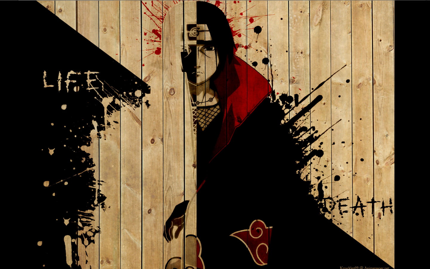 Uchiha Itachi illustration Naruto Shippuuden anime paint splatter