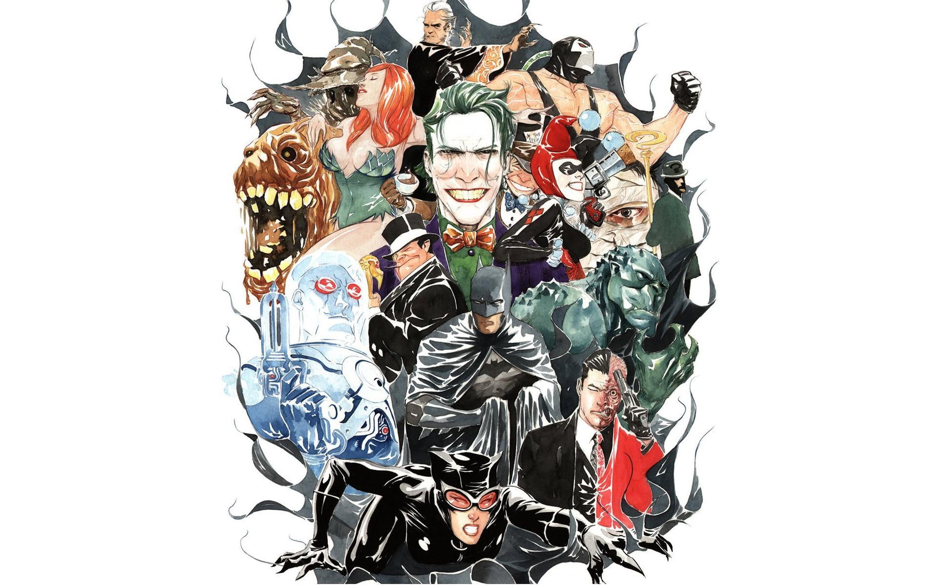 Batman Villains batman characters illustration dc comics superheroes 2k