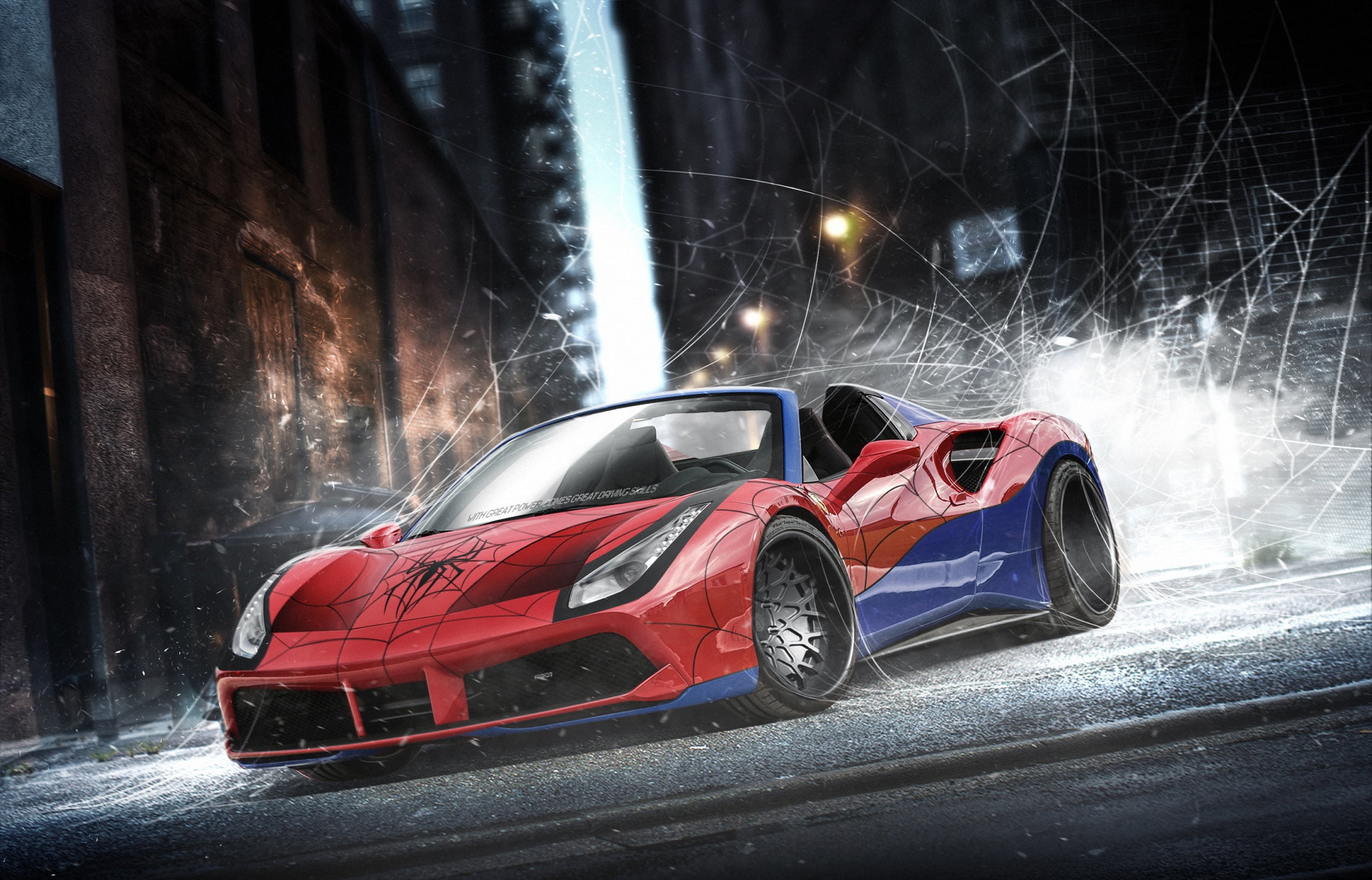 ferrari spiderman cars artist superheroes mode of transportation 2k