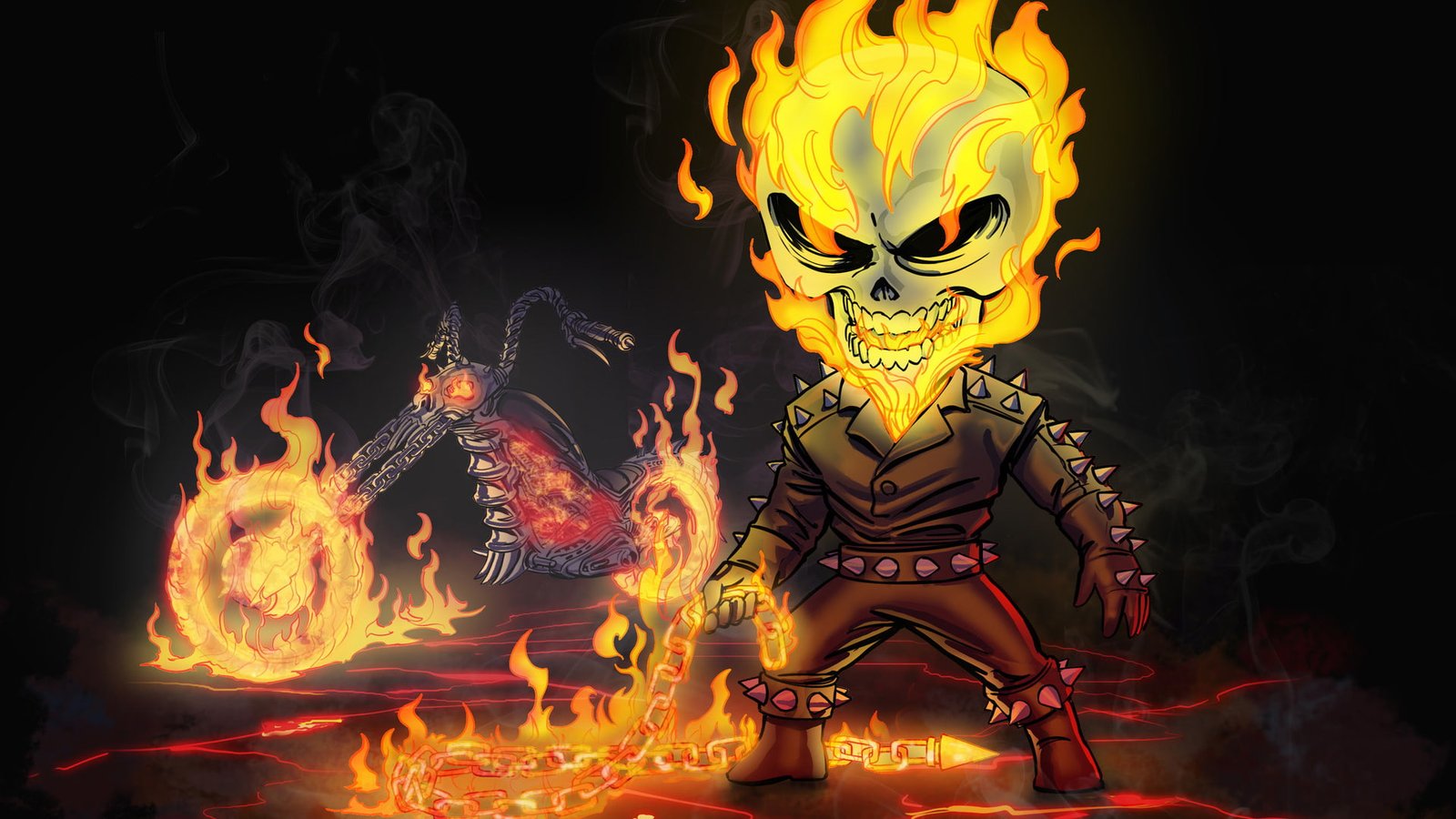 ghost rider artwork hd superheroes digital art artstation 2k