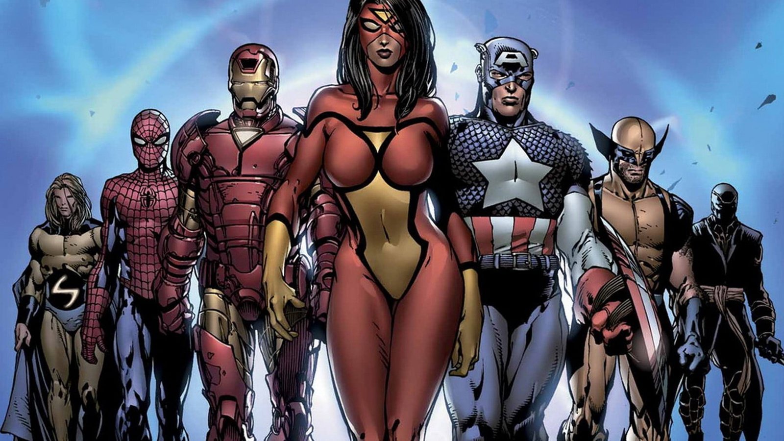 Marvel superheroes illustration comics Spider Man Iron 2k