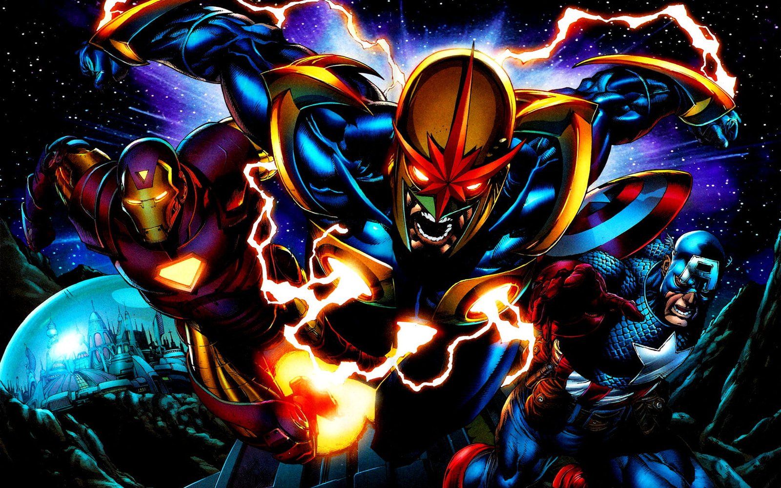Marvel Superheroes wallpaper Comics Iron Man Captain America 2k