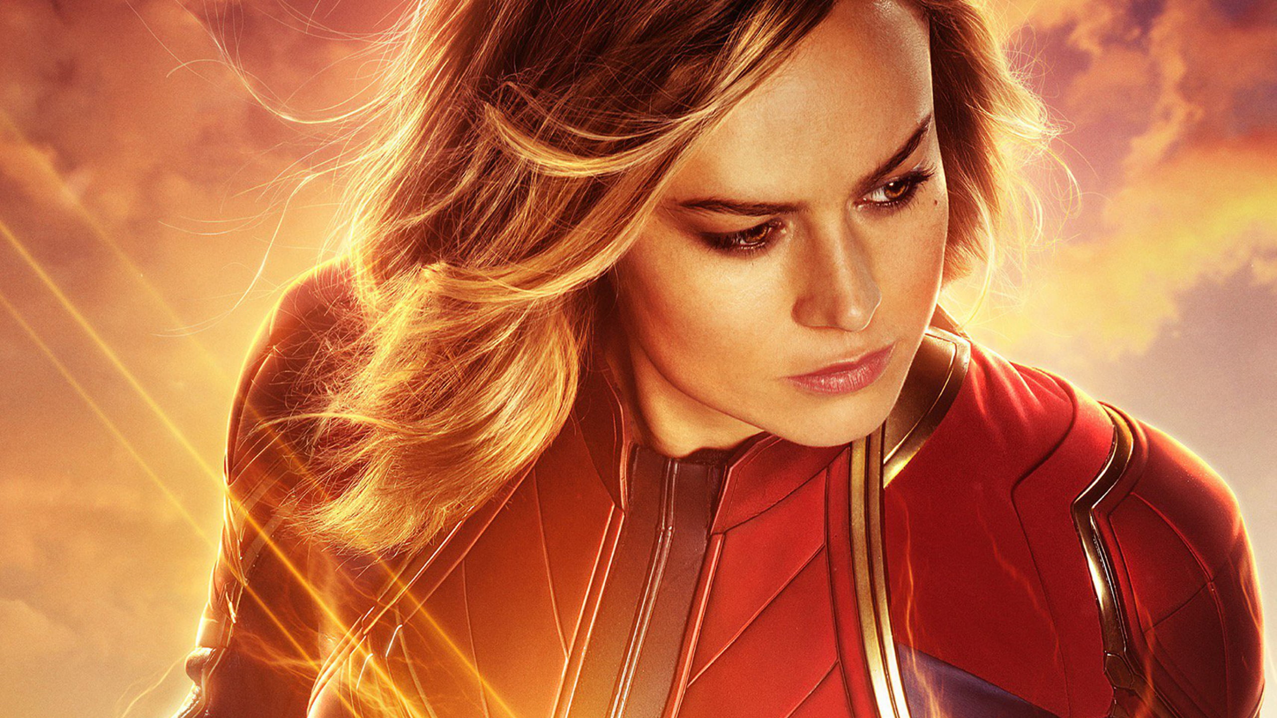 Movie Captain Marvel Actress Blonde Brie Larson Brown Eyes 2k