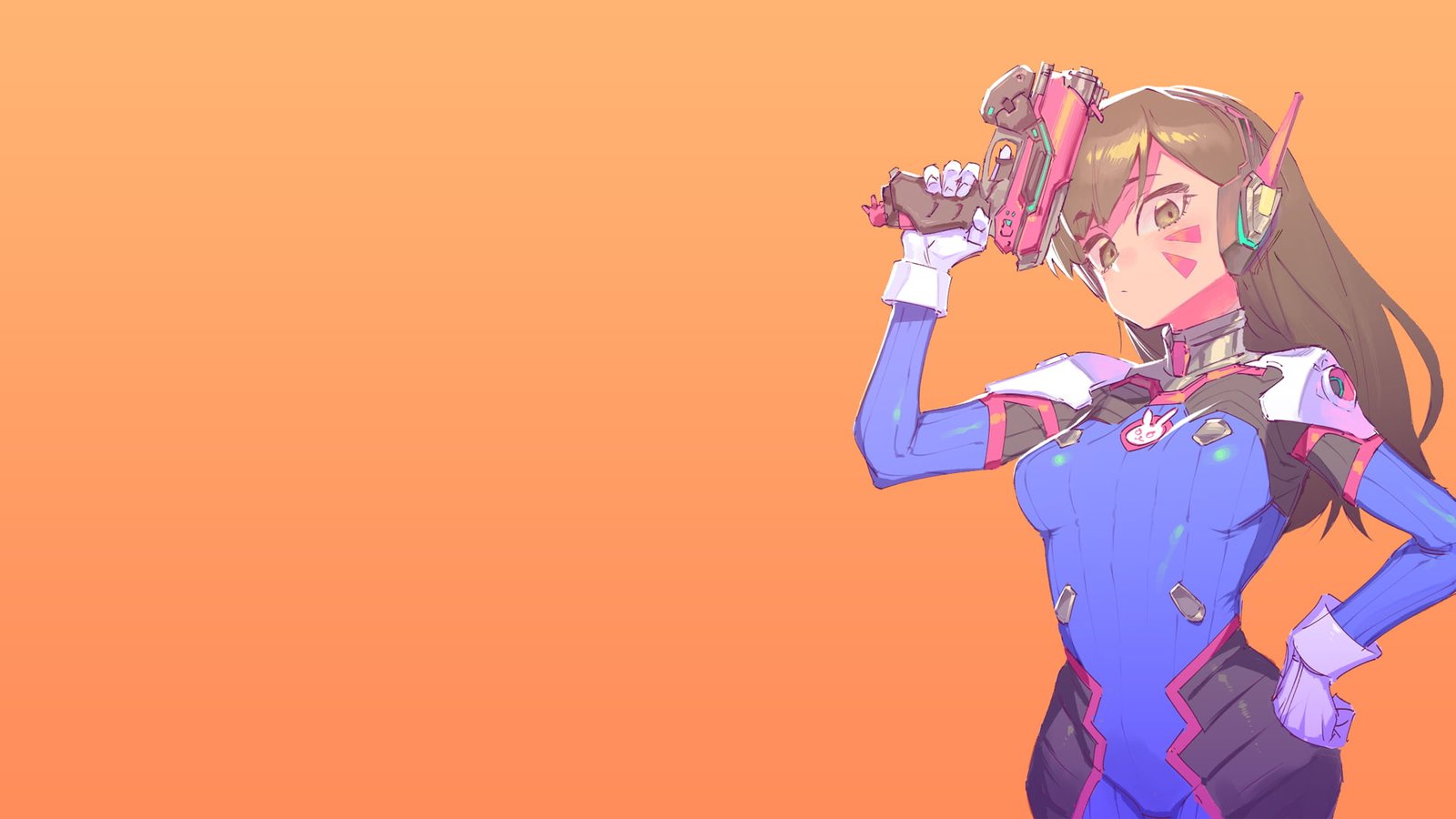 brown haired female anime character Overwatch D Va 2k