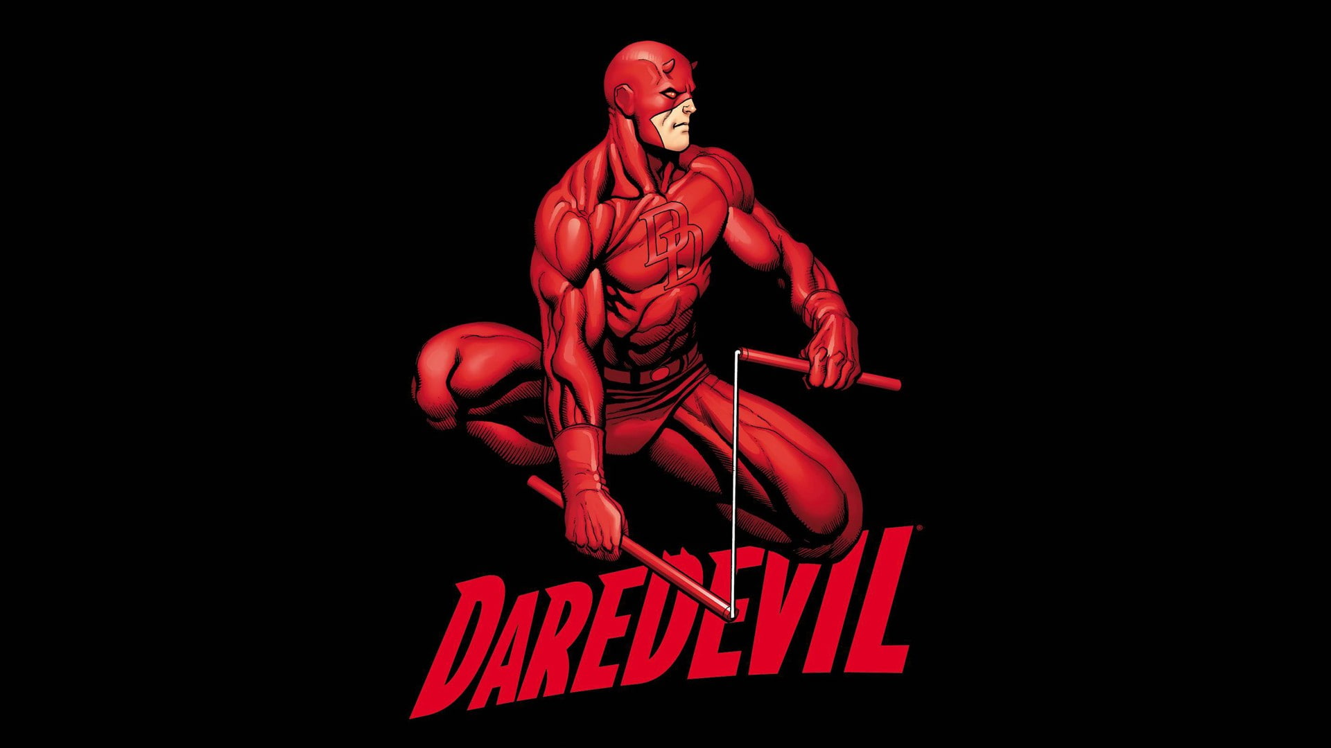 Daredevil black background mask comic books art Marvel Comics 2k