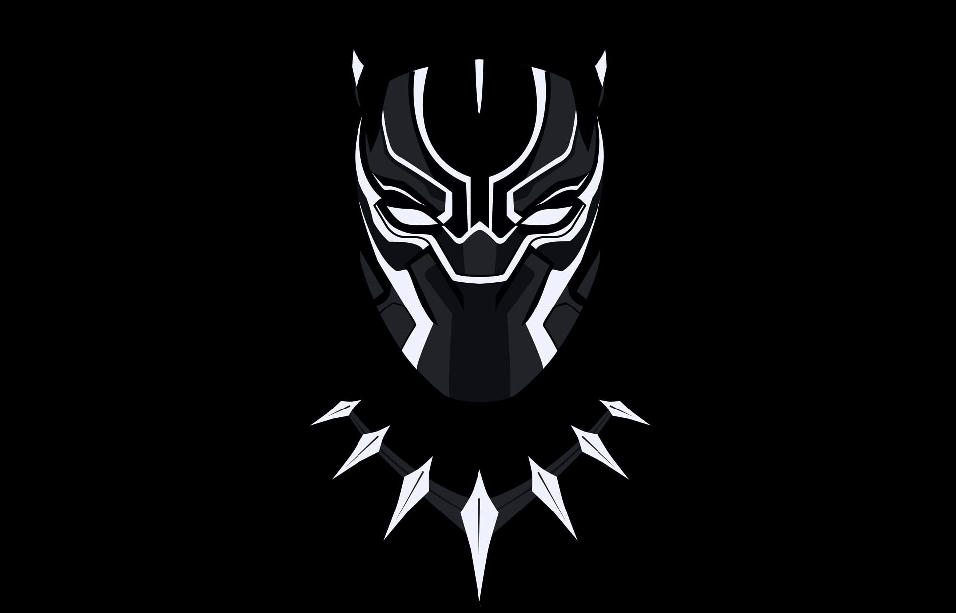 Marvel Black Panther wallpaper black background minimalism 22 2k
