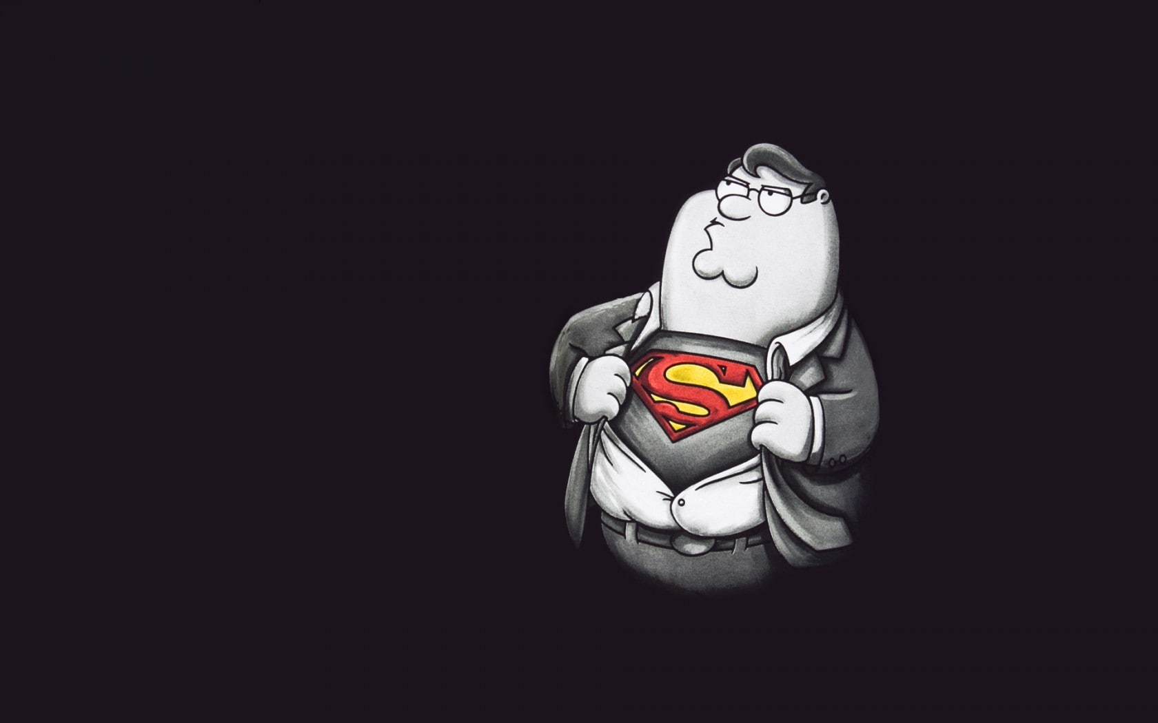 minimalism artwork superhero peter griffin gray family guy 2k