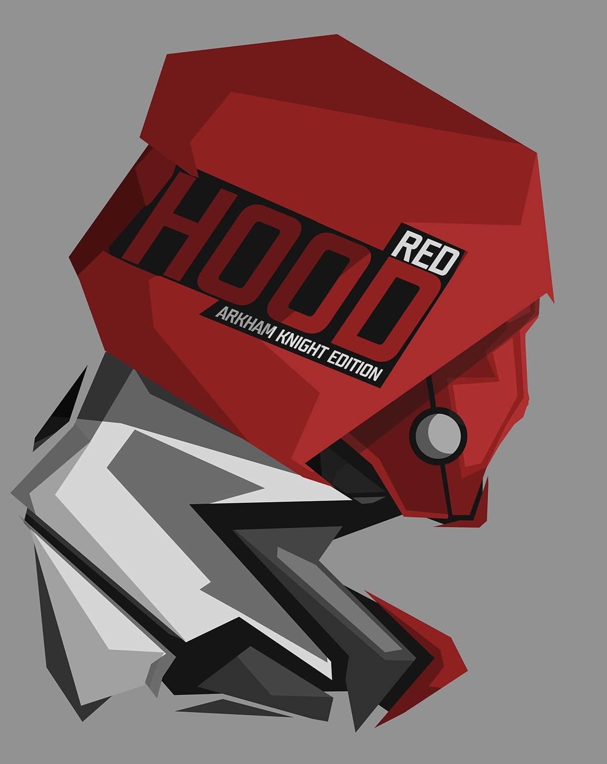 red and gray Hood logo superhero DC Comics Red background