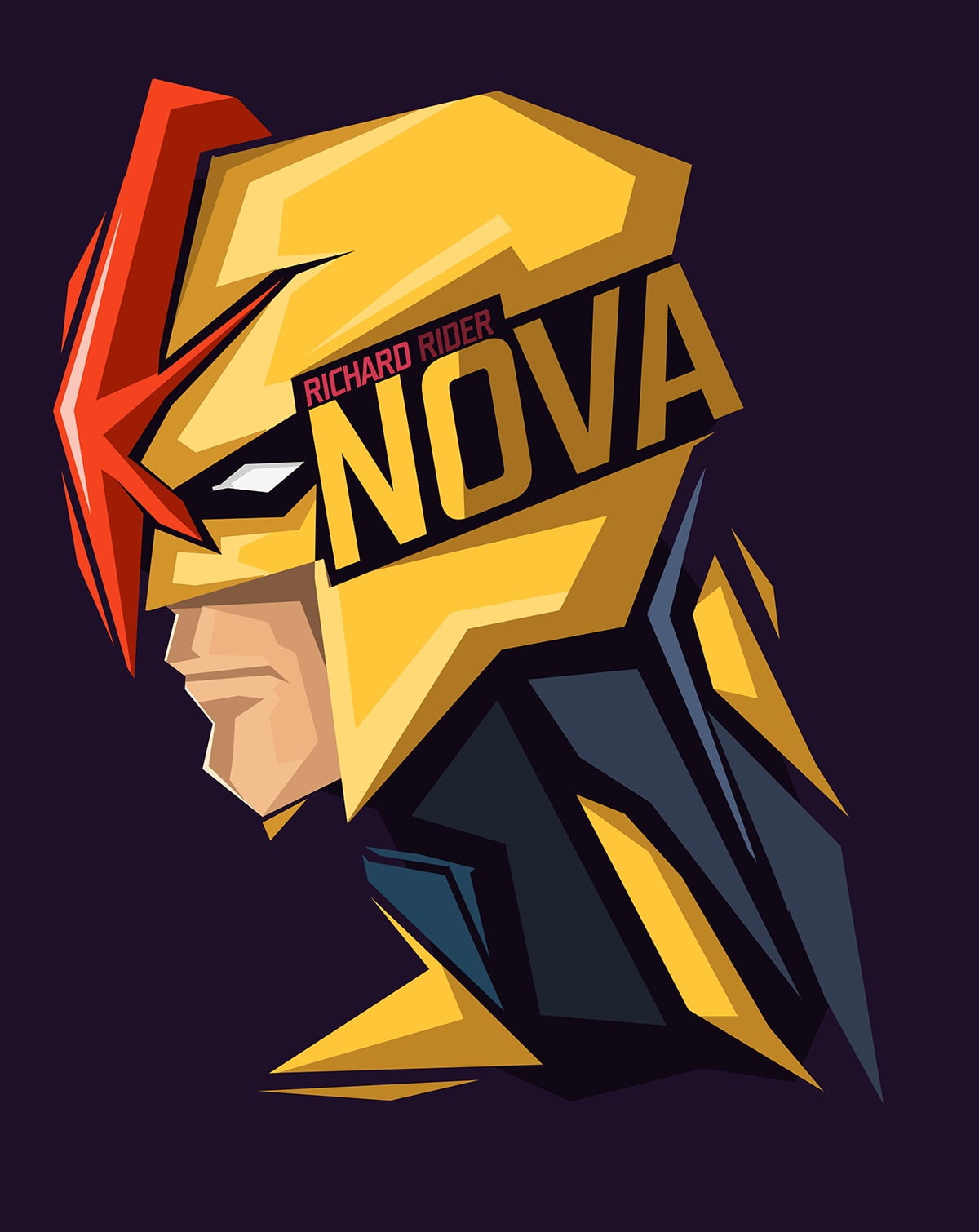 Richard Rider s Nova illustration superhero Marvel Divas Bosslogic