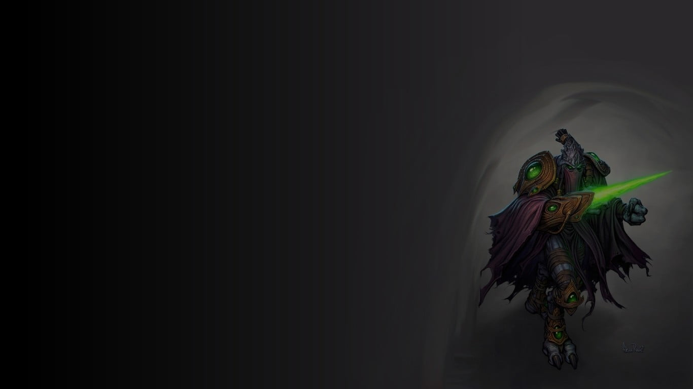 superhero character wallpaper Starcraft II Protoss copy space