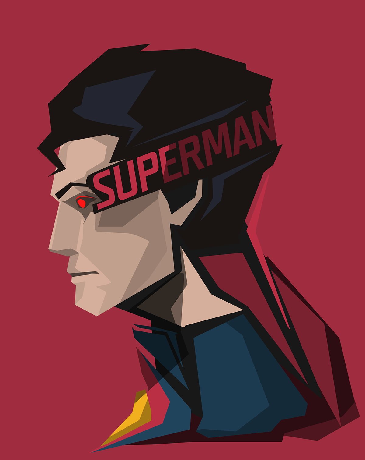 Superman poster DC Comics red background superhero studio shot