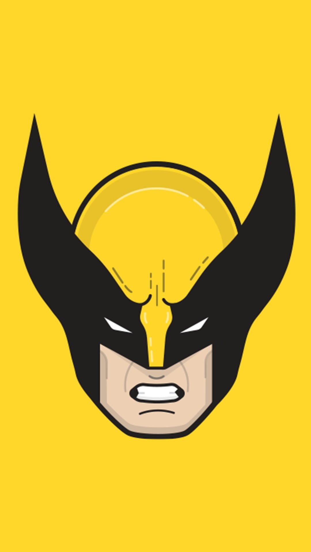Wolverine illustration superhero yellow colored background