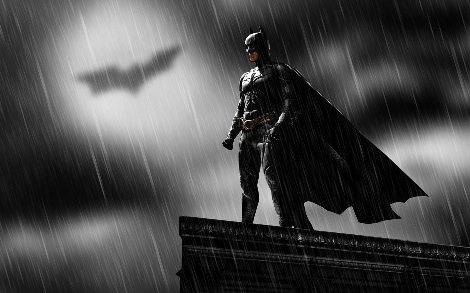 Batman superhero rain DC Comics dark cape movies motion 2k