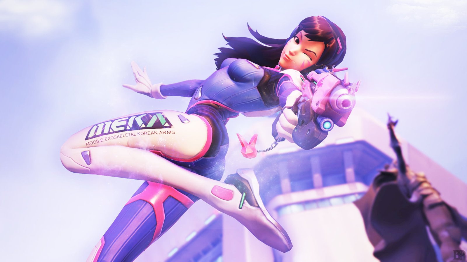 brown haired female anime character Overwatch D Va 2k