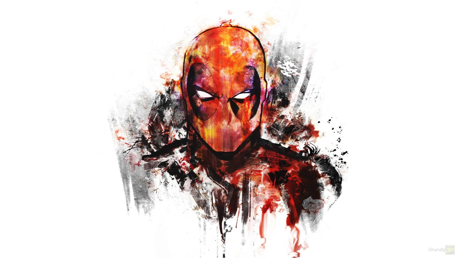 Deadpool white background superhero artwork digital art 2k