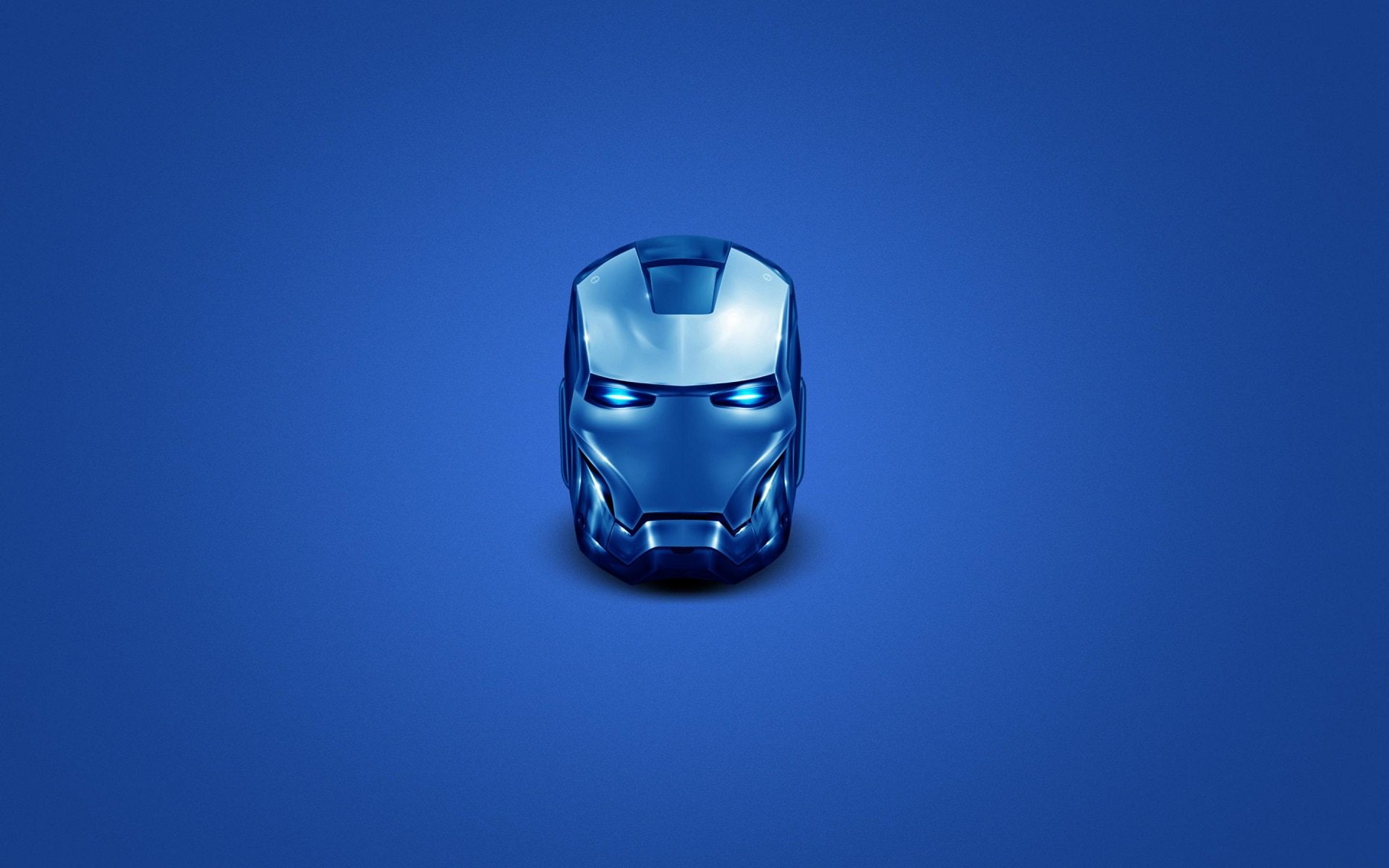 head iron man helmet superhero blue simple background minimalism marvel comics cinematic universe 2k