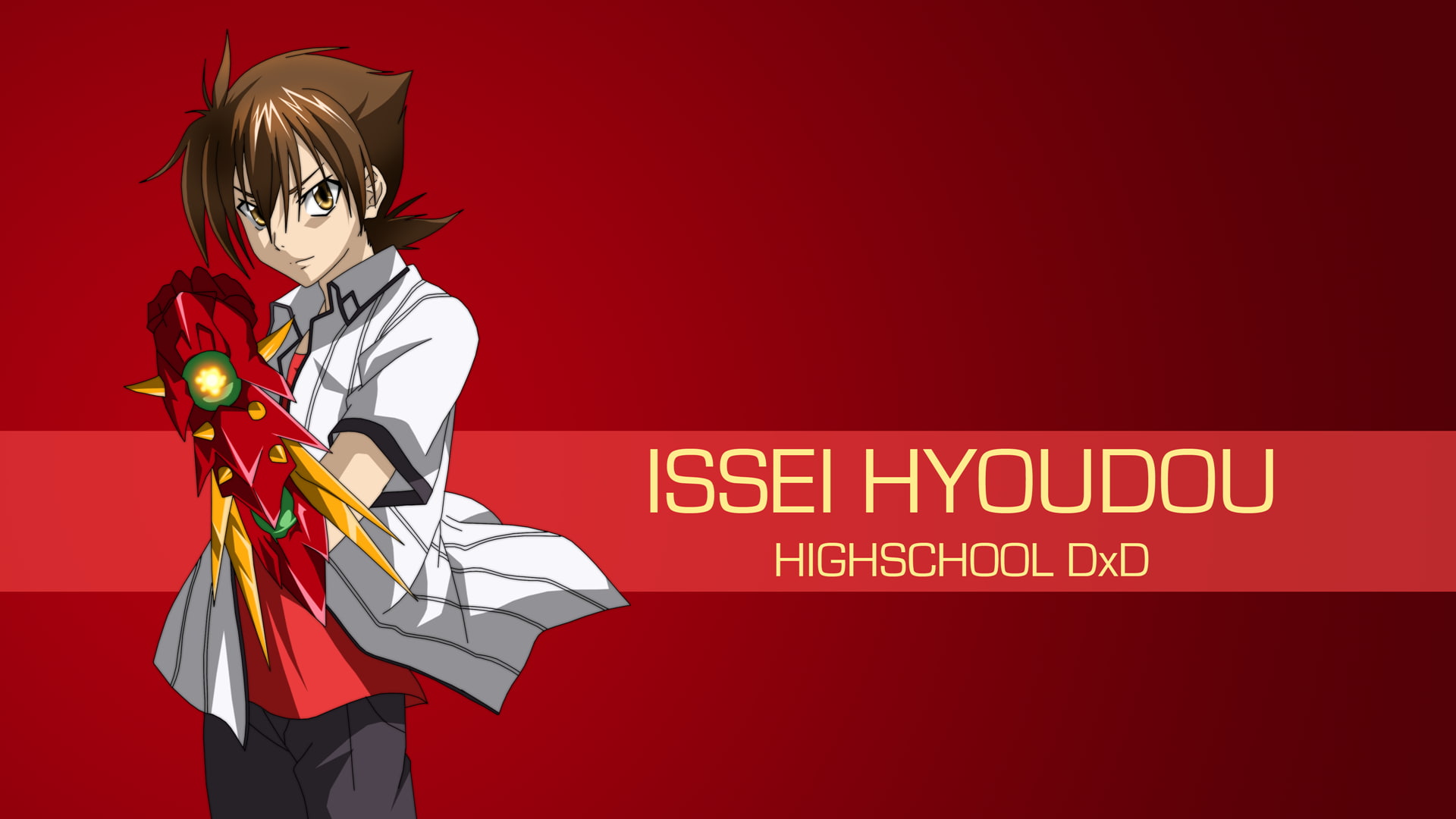 Highschool DxD Hyoudou Issei red women one person copy space 2k