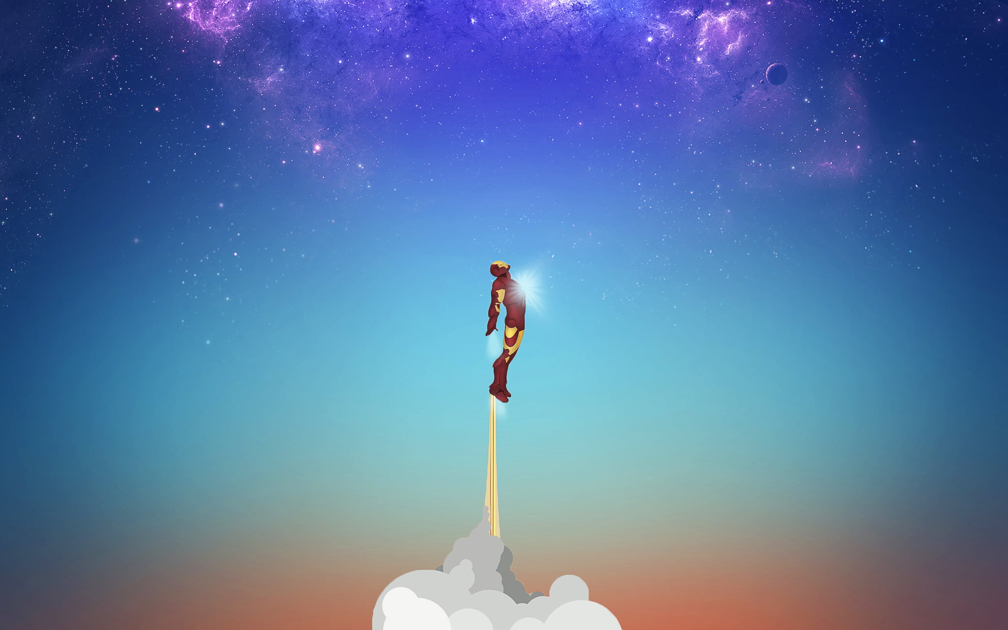 Iron Man illustration flight fiction movie the film robot 2k