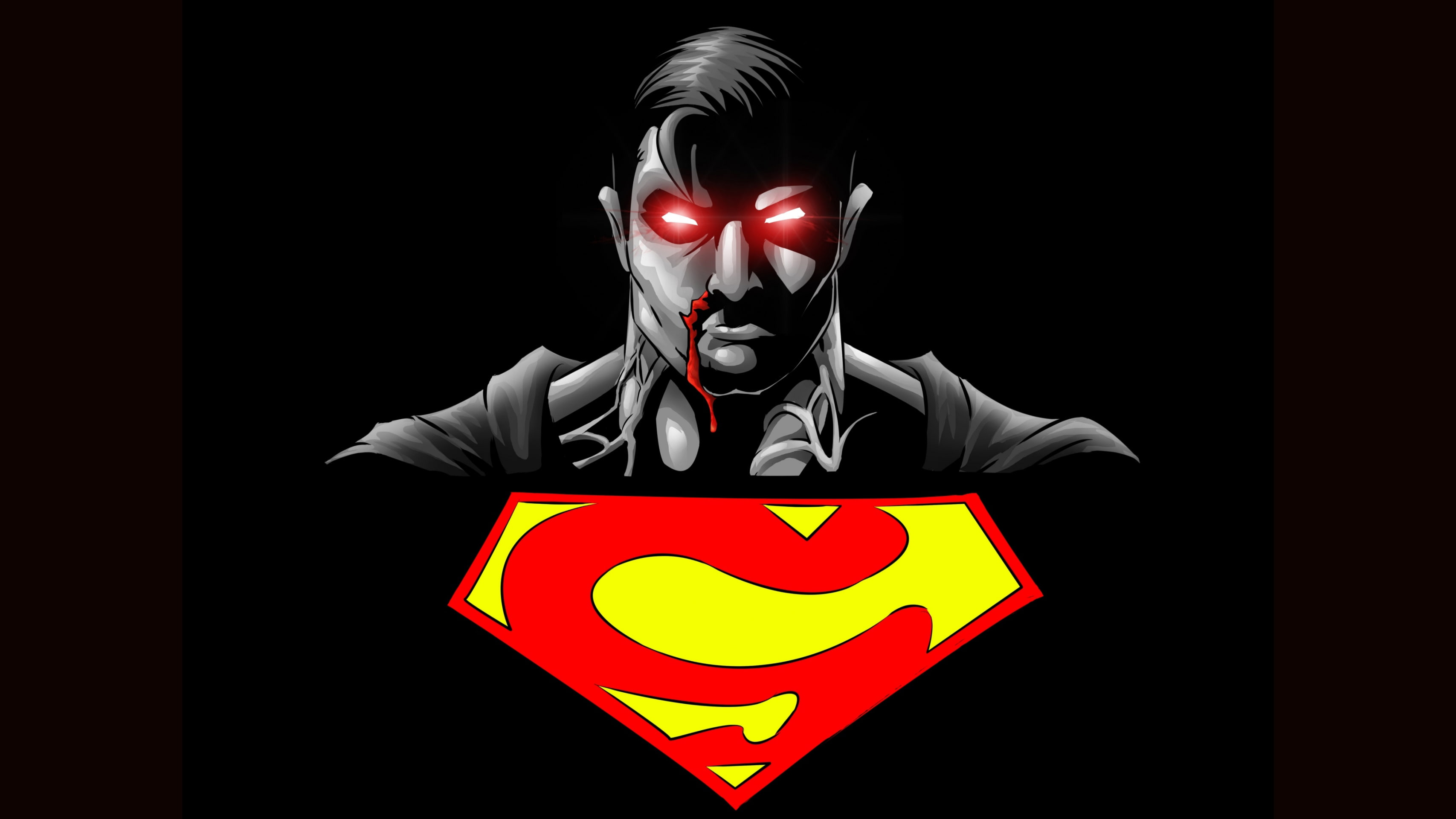 Superman wallpaper sign logo symbol black background superhero 2k
