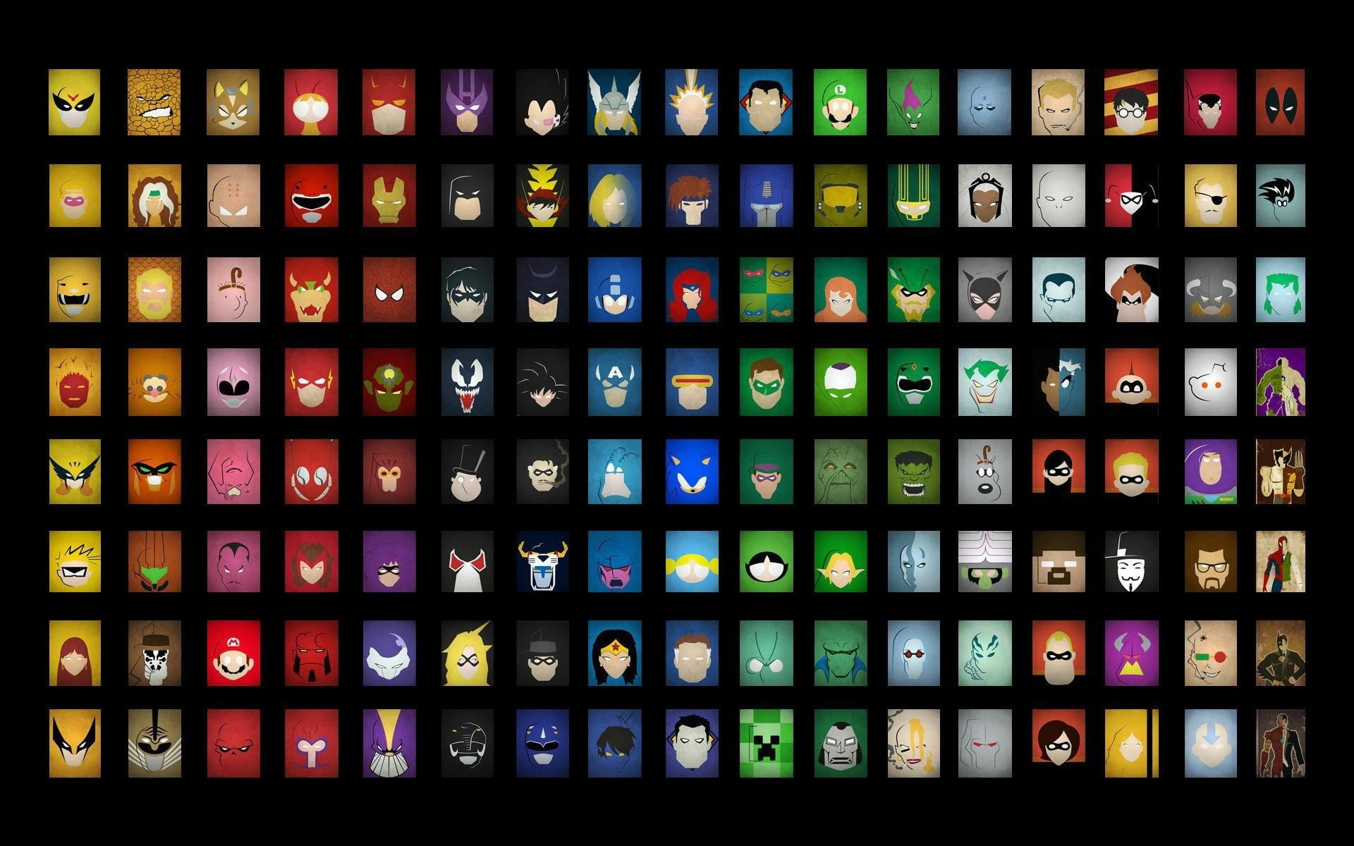 assorted type character poster lot superhero DC Comics Marvel 2k
