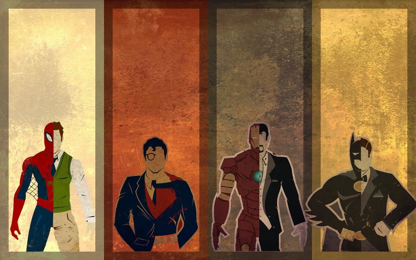 Batman illustration superhero Iron Man Superman Spider