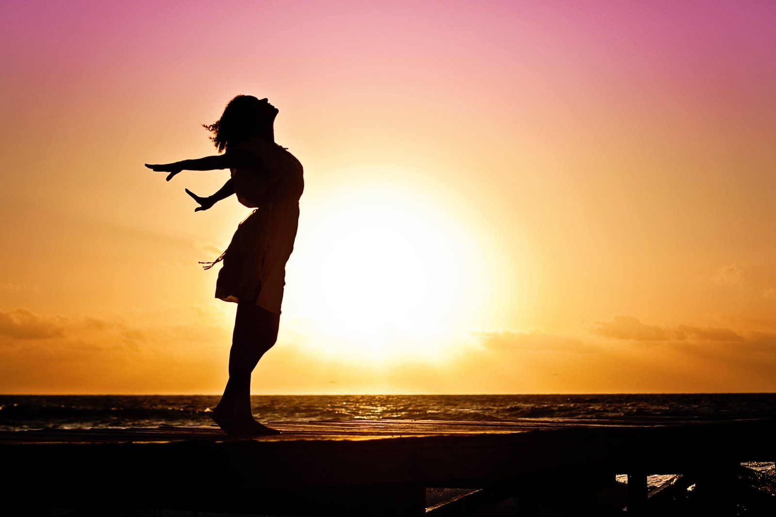 black and white horse figurine woman standing near sea during sunset 2k 4k
