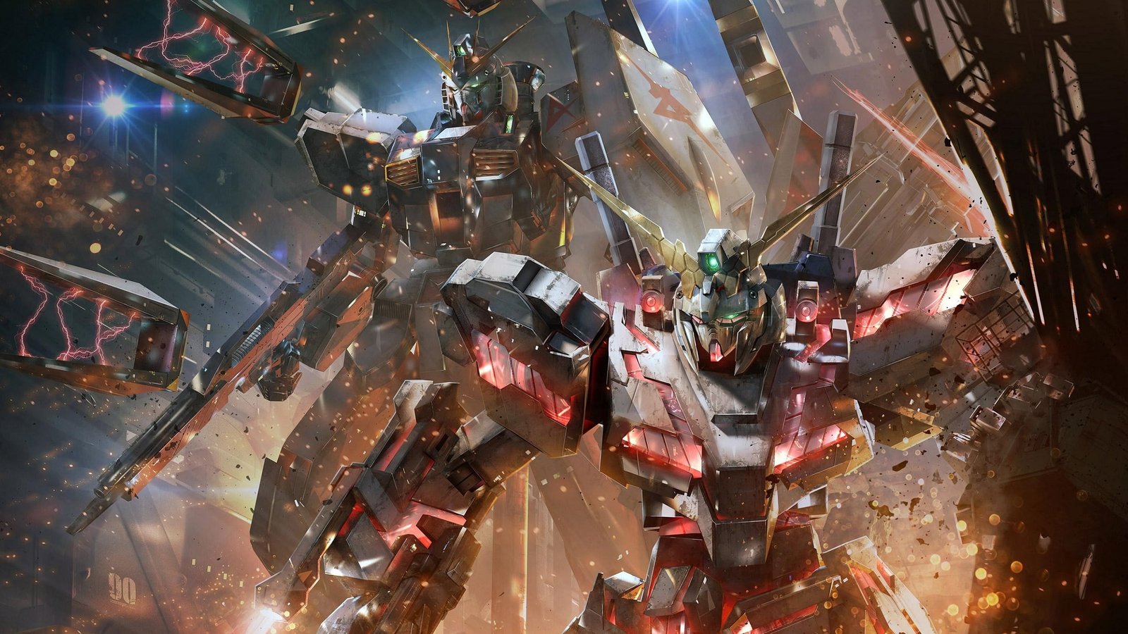 Mobile Suit Gundam Unicorn anime mech robot artwork digital art 2k