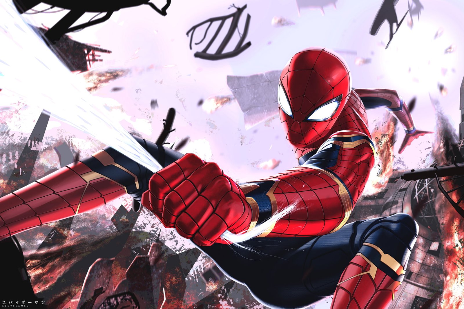 spiderman avengers infinity war superheroes hd artist artwork 2k
