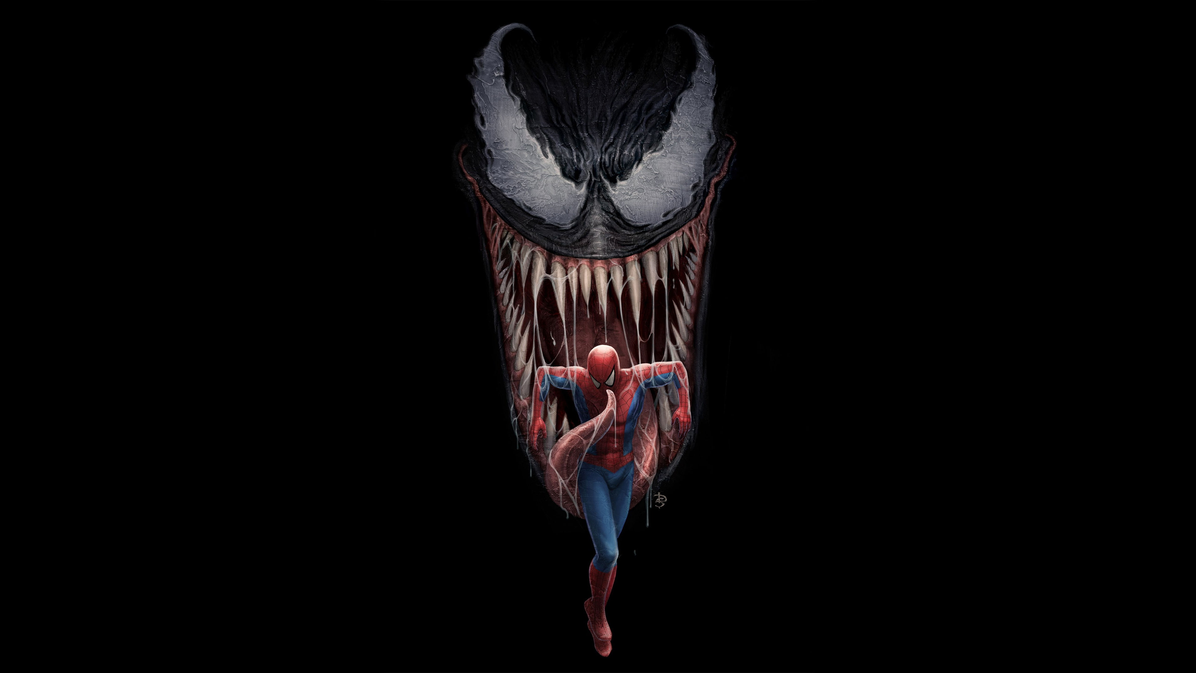 spiderman venom artwork hd digital art superheroes 25 2k 4k