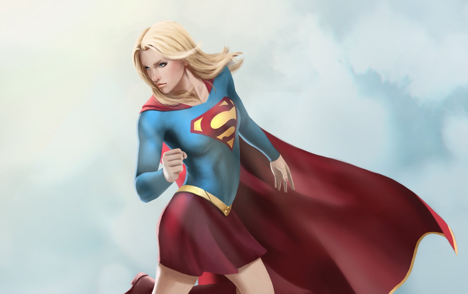 Supergirl digital wallpaper fiction art superhero dc comics 2k 4k