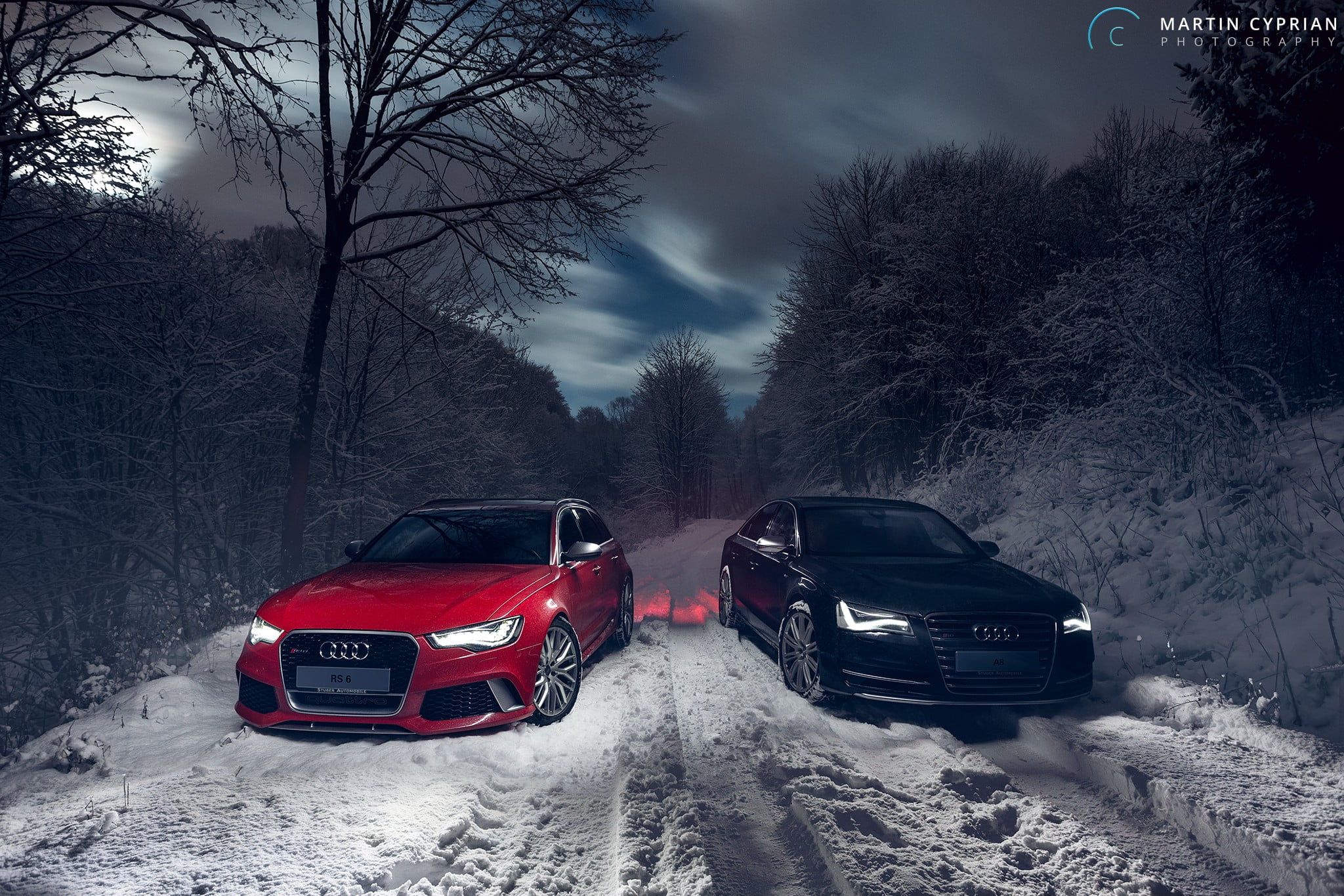 two black and red Audi cars vehicle Avant 2k