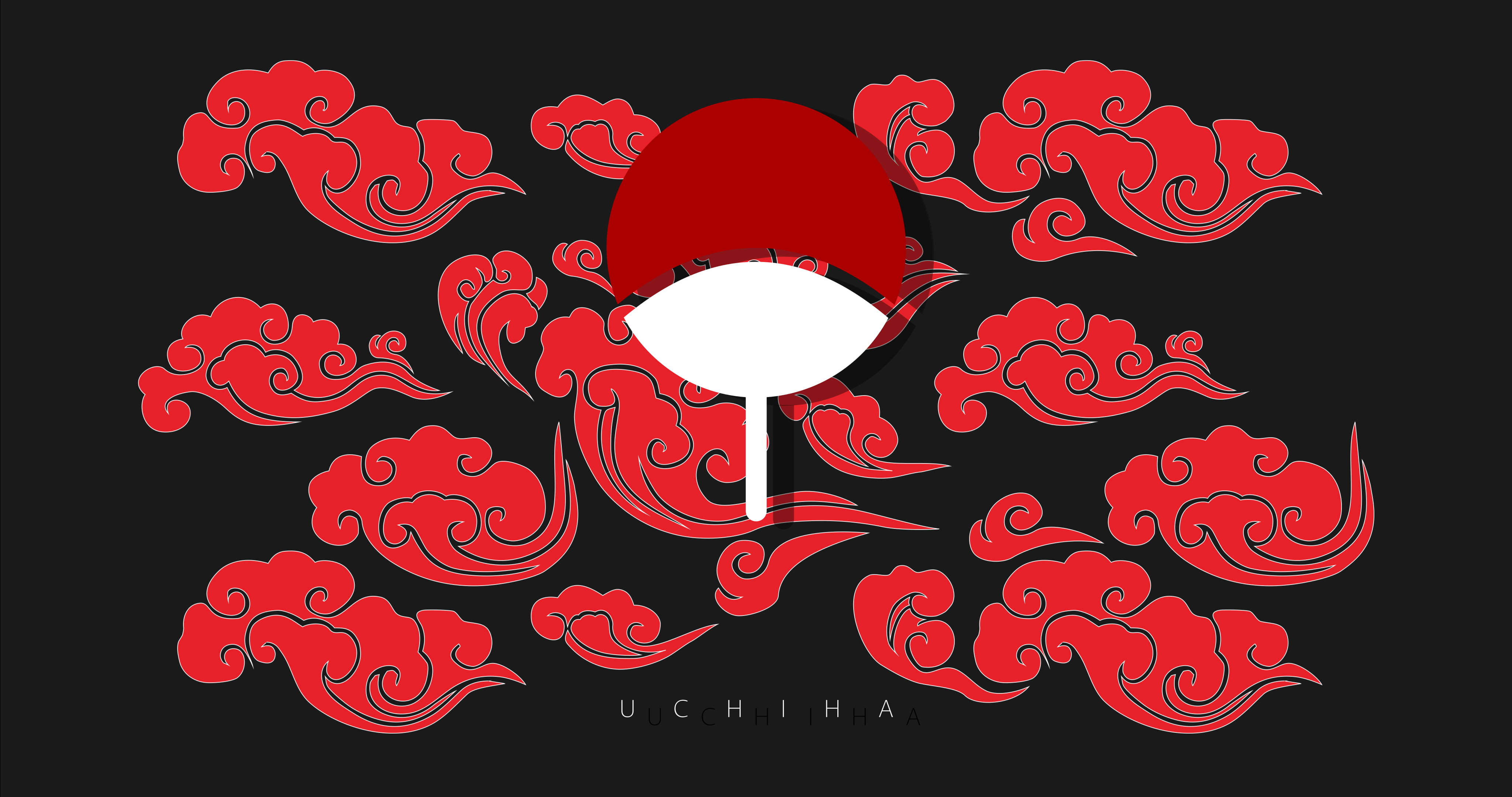 Uchiha clan Naruto anime crest clouds 2k 4k