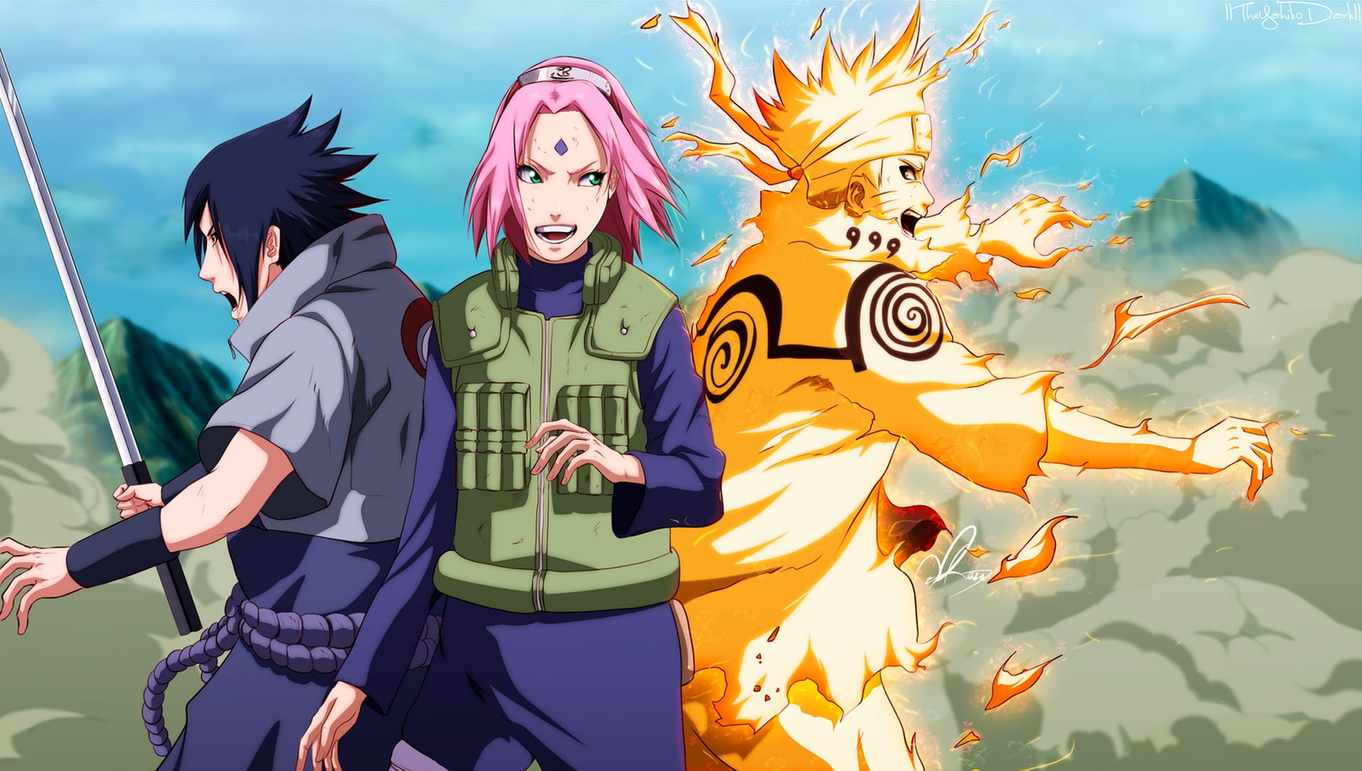 Uchiha Sasuke Sakura and Uzumaki Naruto girl haruno sakura 2k
