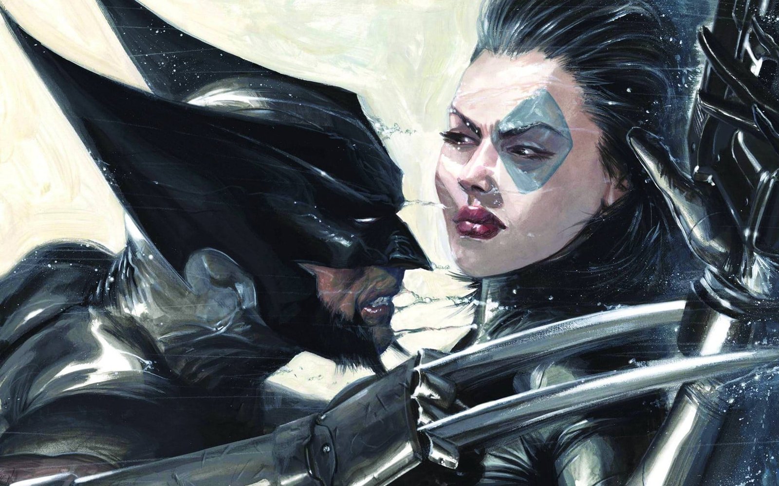 Men Domino and Wolverine painting superhero one person portrait 2k