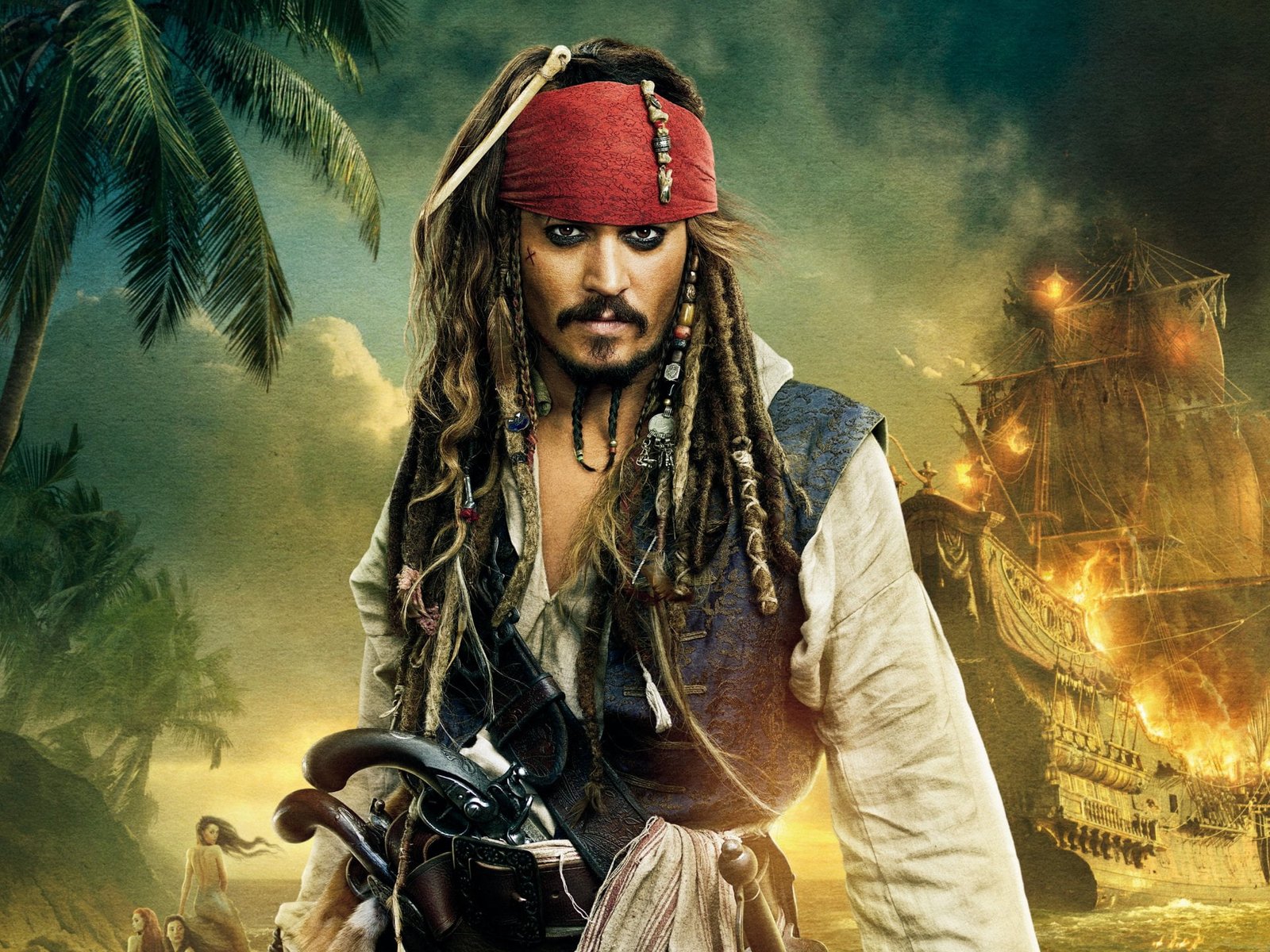 Johnny Depp illustration Pirates Of The Caribbean of the On Stranger Tides 2k