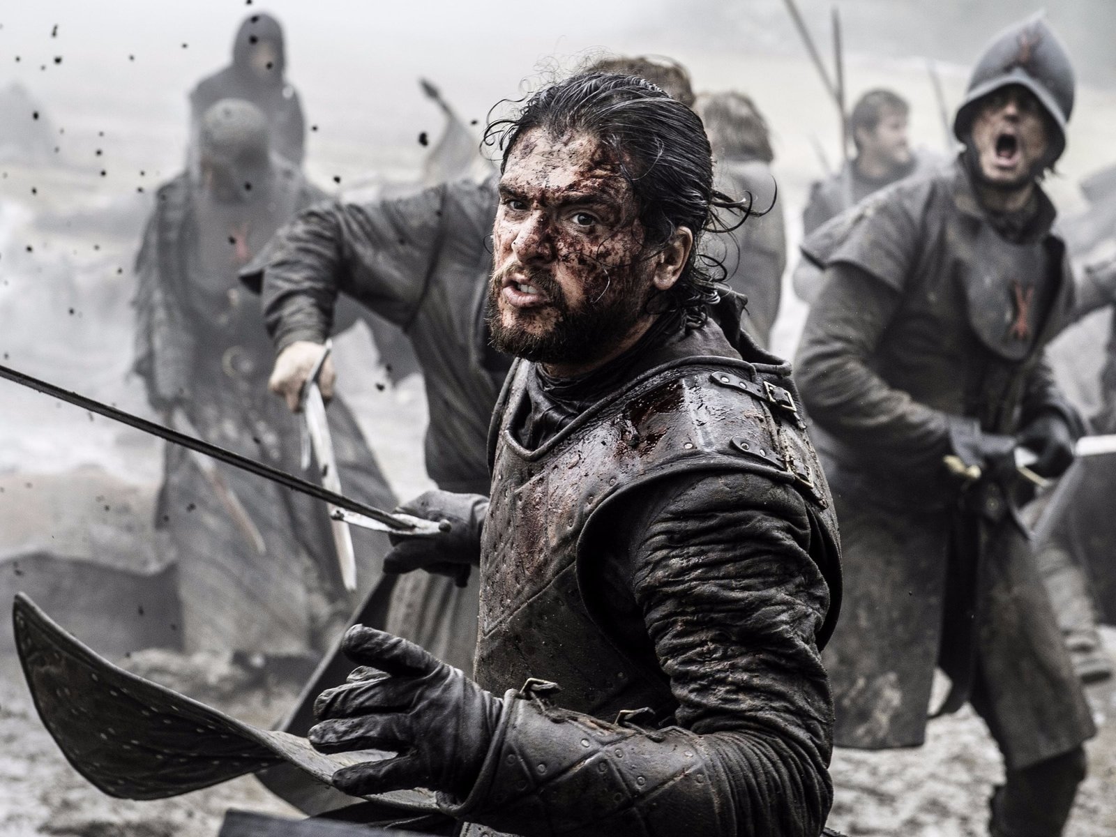 men s grey shirt Game of Thrones Jon Snow war battle Battle the Bastards 2k