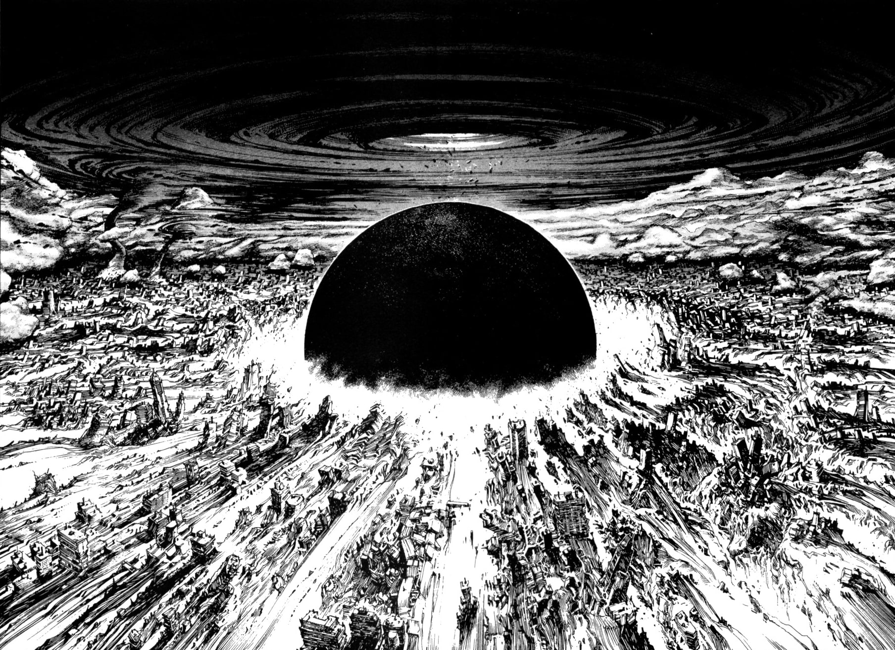 akira explosions grayscale manga Anime Akira HD Art 2k