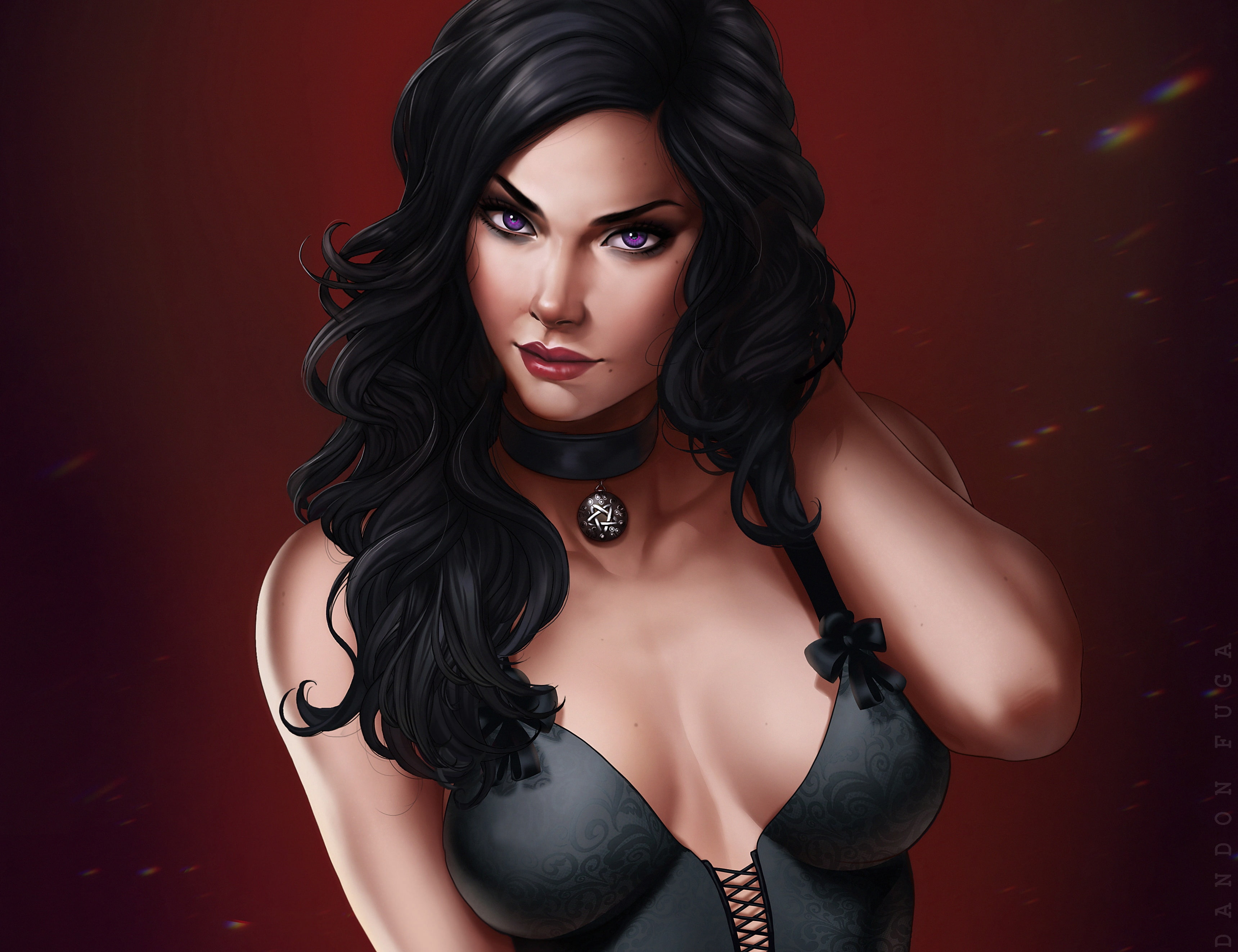 black choker com corset cropped dandon eyes fuga 2k