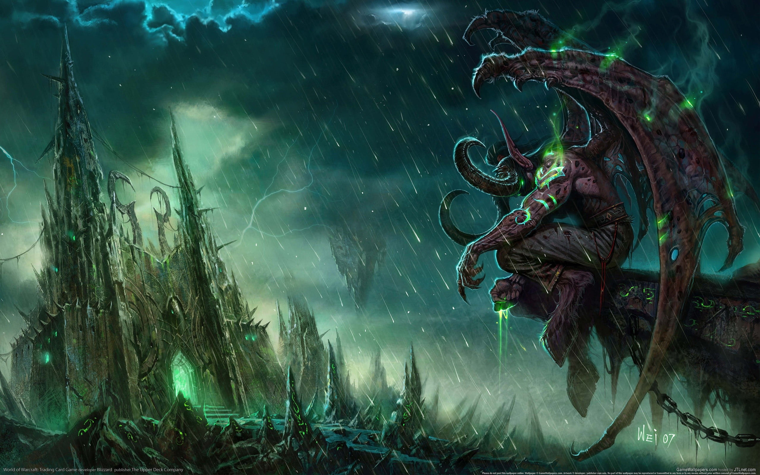 Illidan Stormrage from Warcraft illustration World of The Burning Crusade 2k