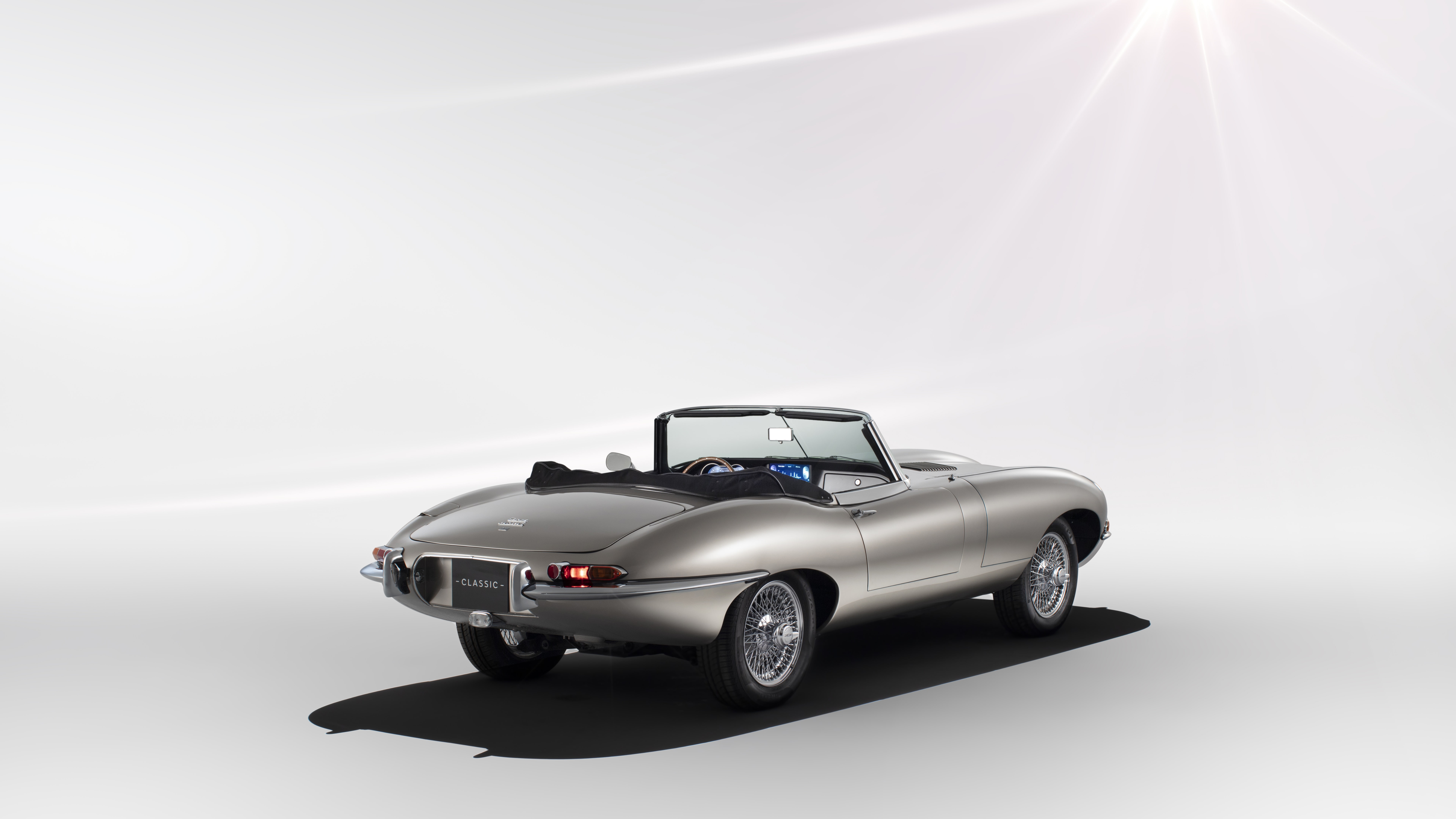 jaguar e type zero electric car supercar classic 2k 4k 5k 8k